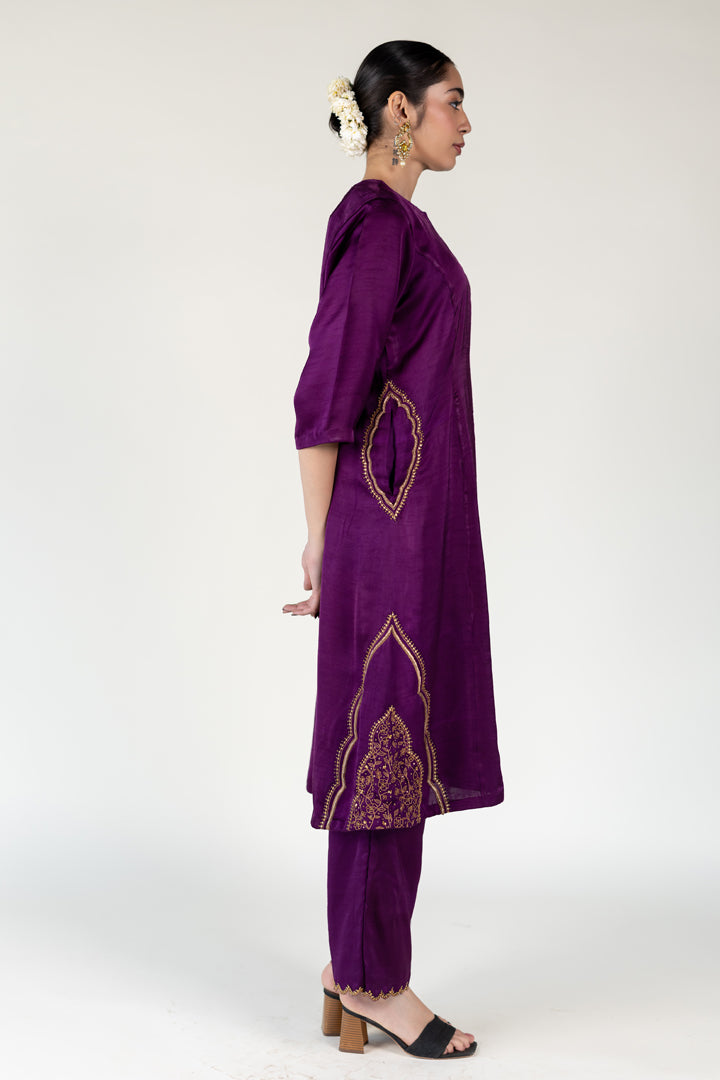 Aubergine Mehraab Kurta