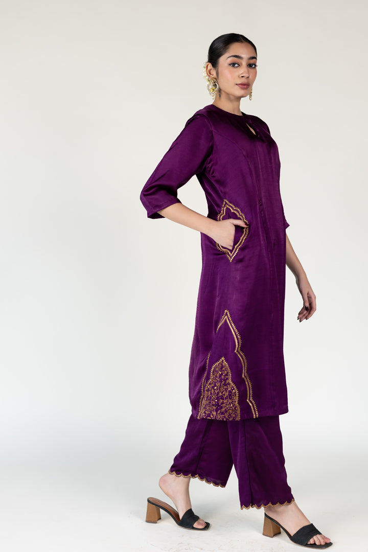 Aubergine Mehraab Kurta