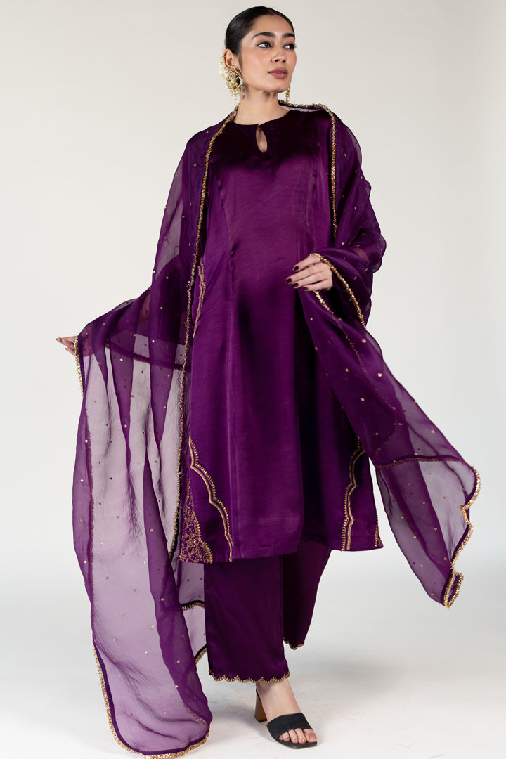 Aubergine Mehraab Kurta