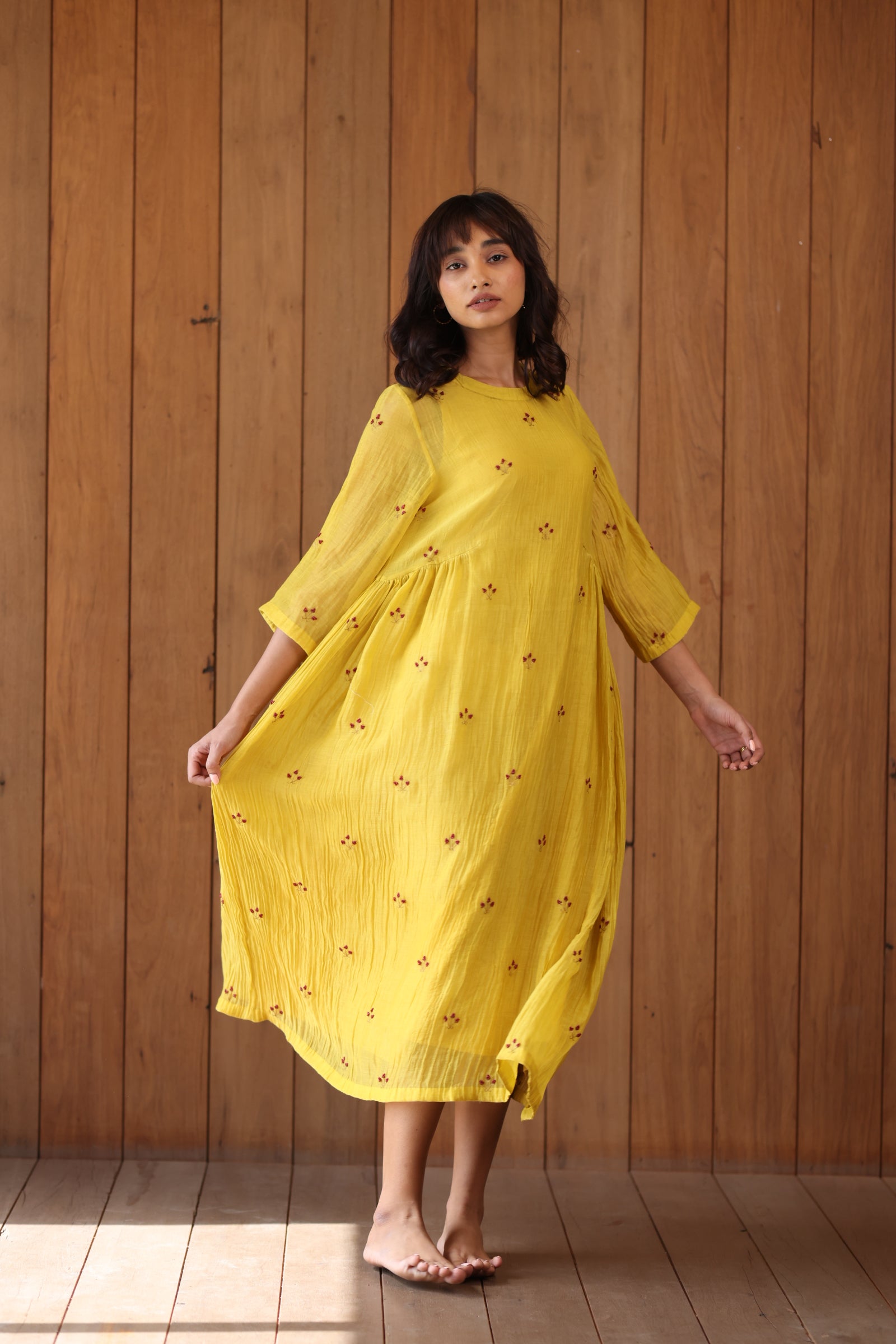 Sunny Yellow Ekra Dress