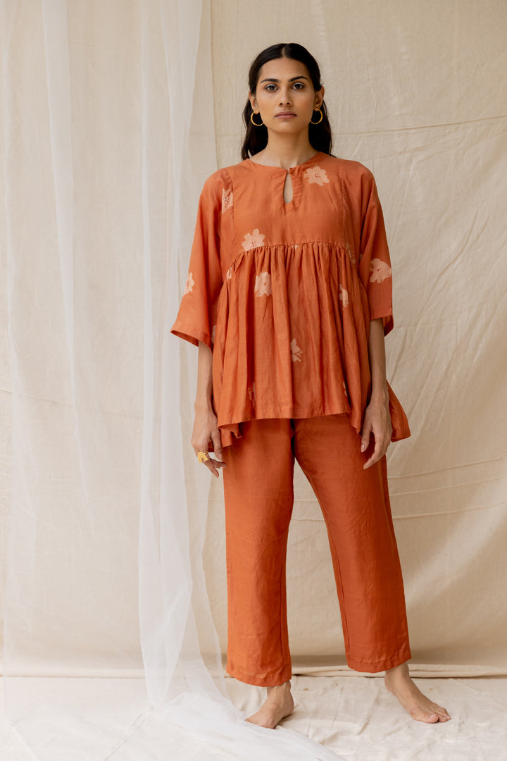 Rust Daisy Co-ord Set (Set of 2)