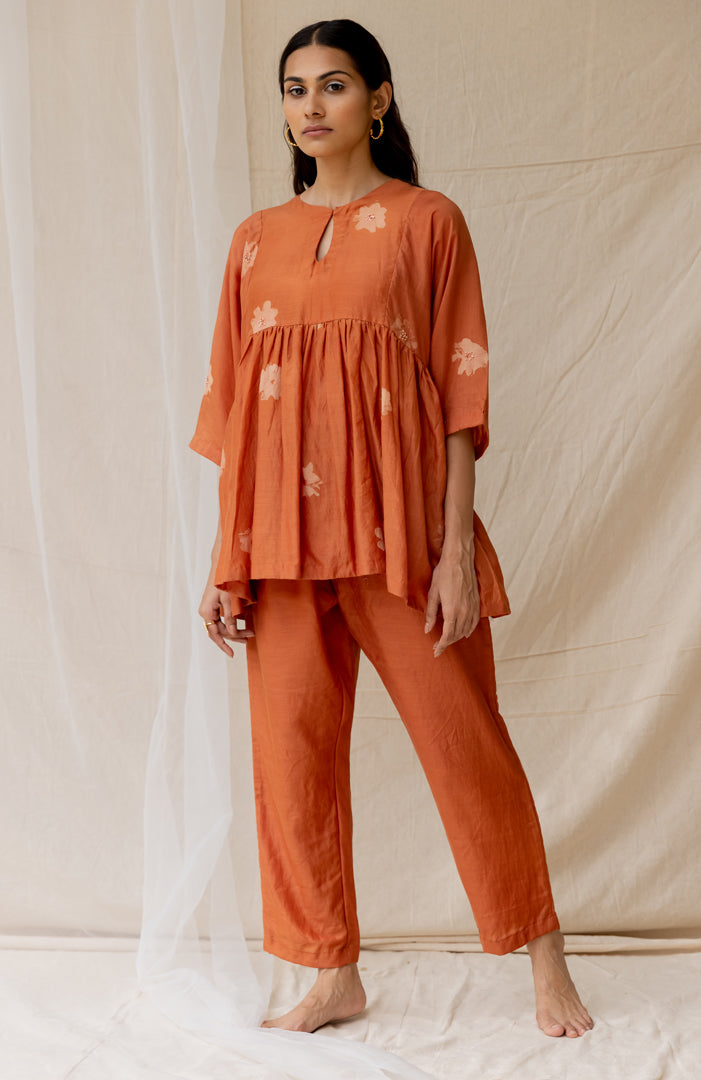 Rust Daisy Co-ord Set (Set of 2)