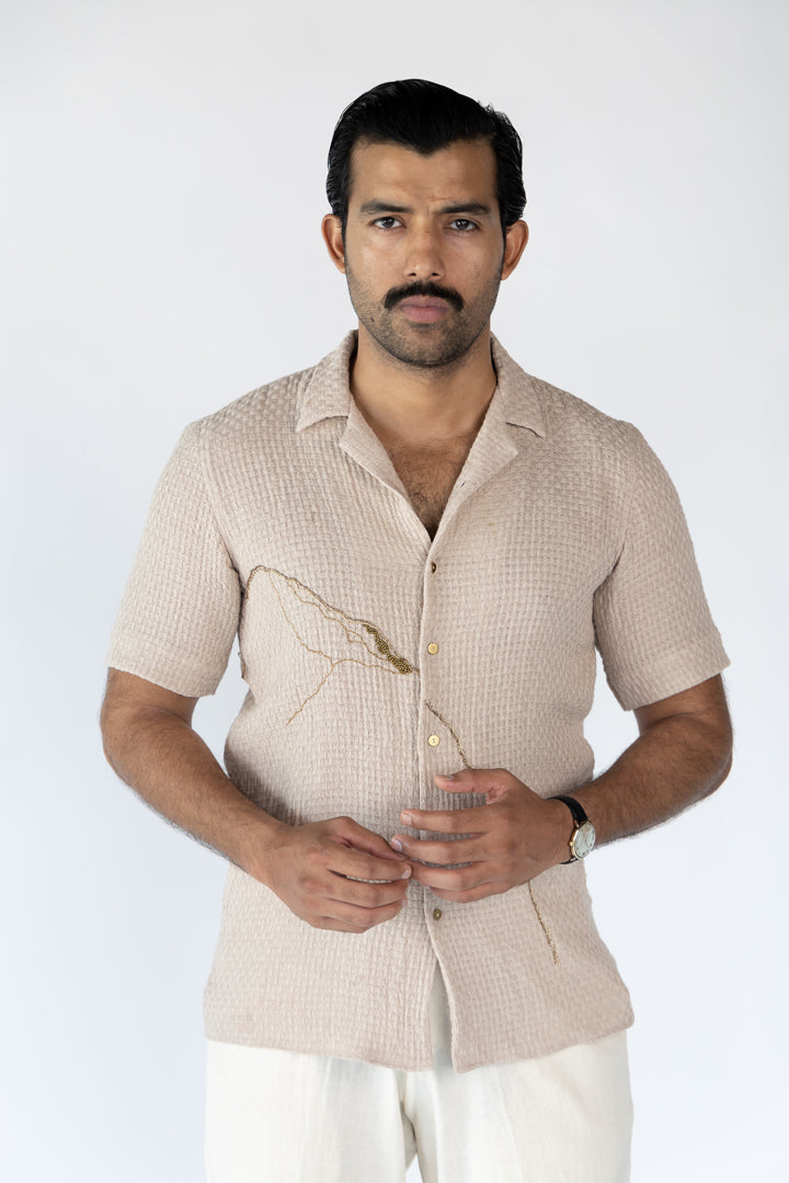 Beige Hasu Textured Shirt