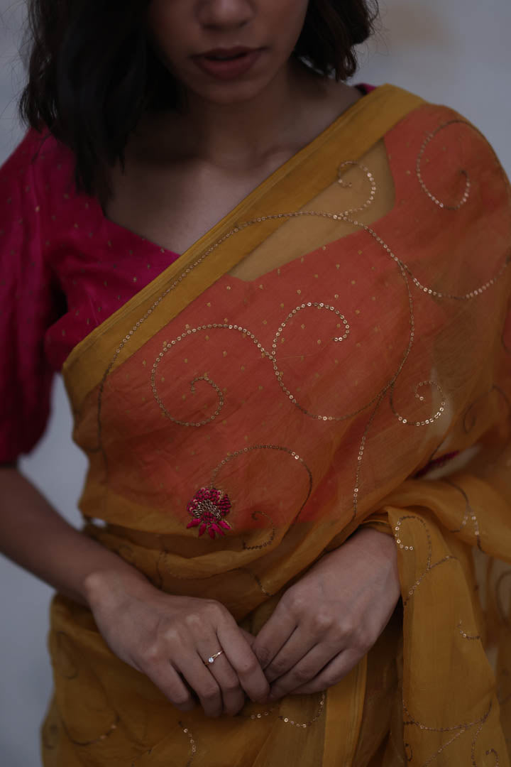 Yellow Manorma Saree