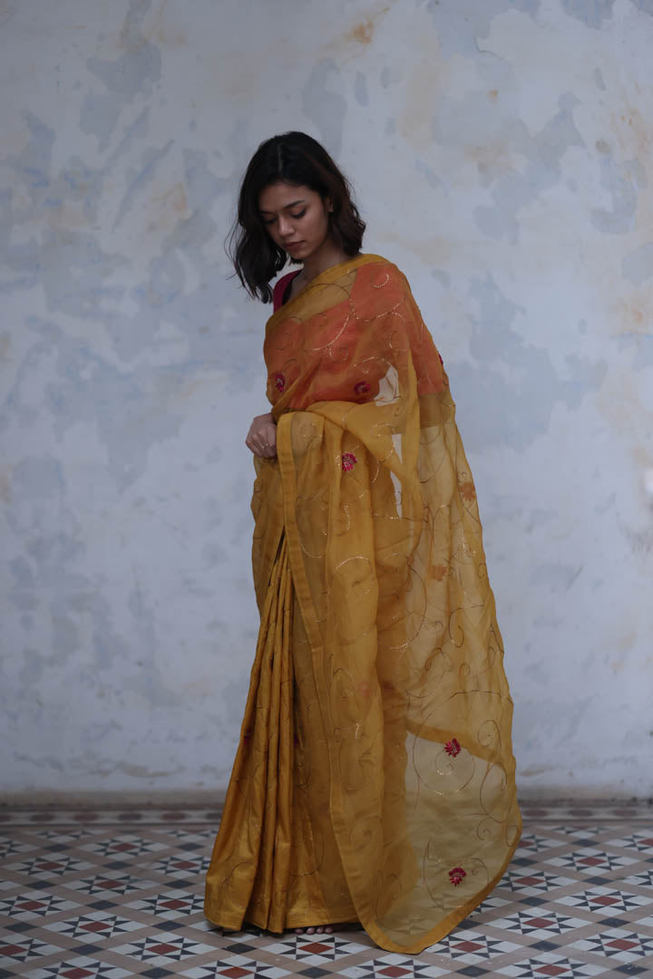 Yellow Manorma Saree