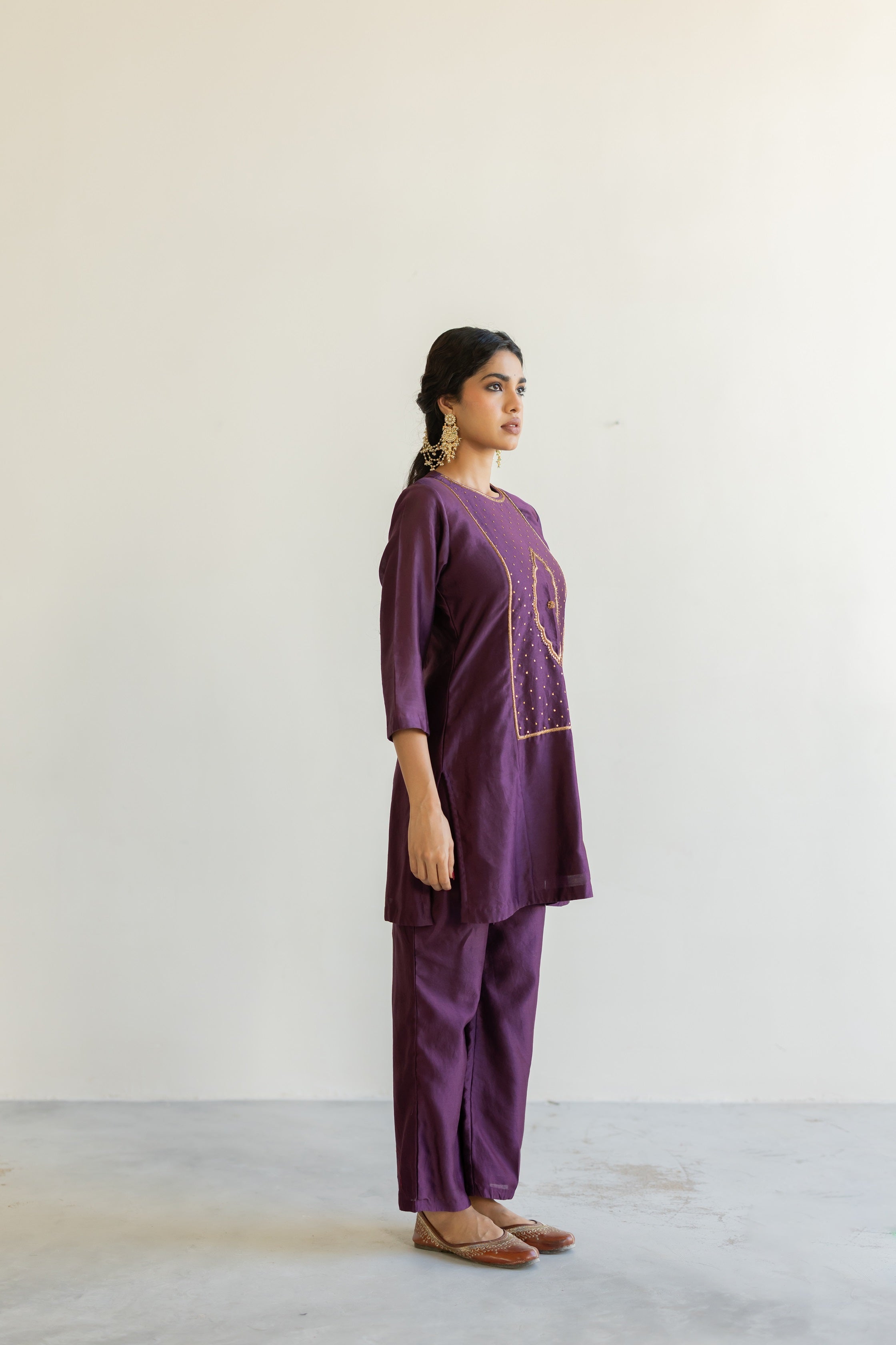Aubergine Naaz Kurta set