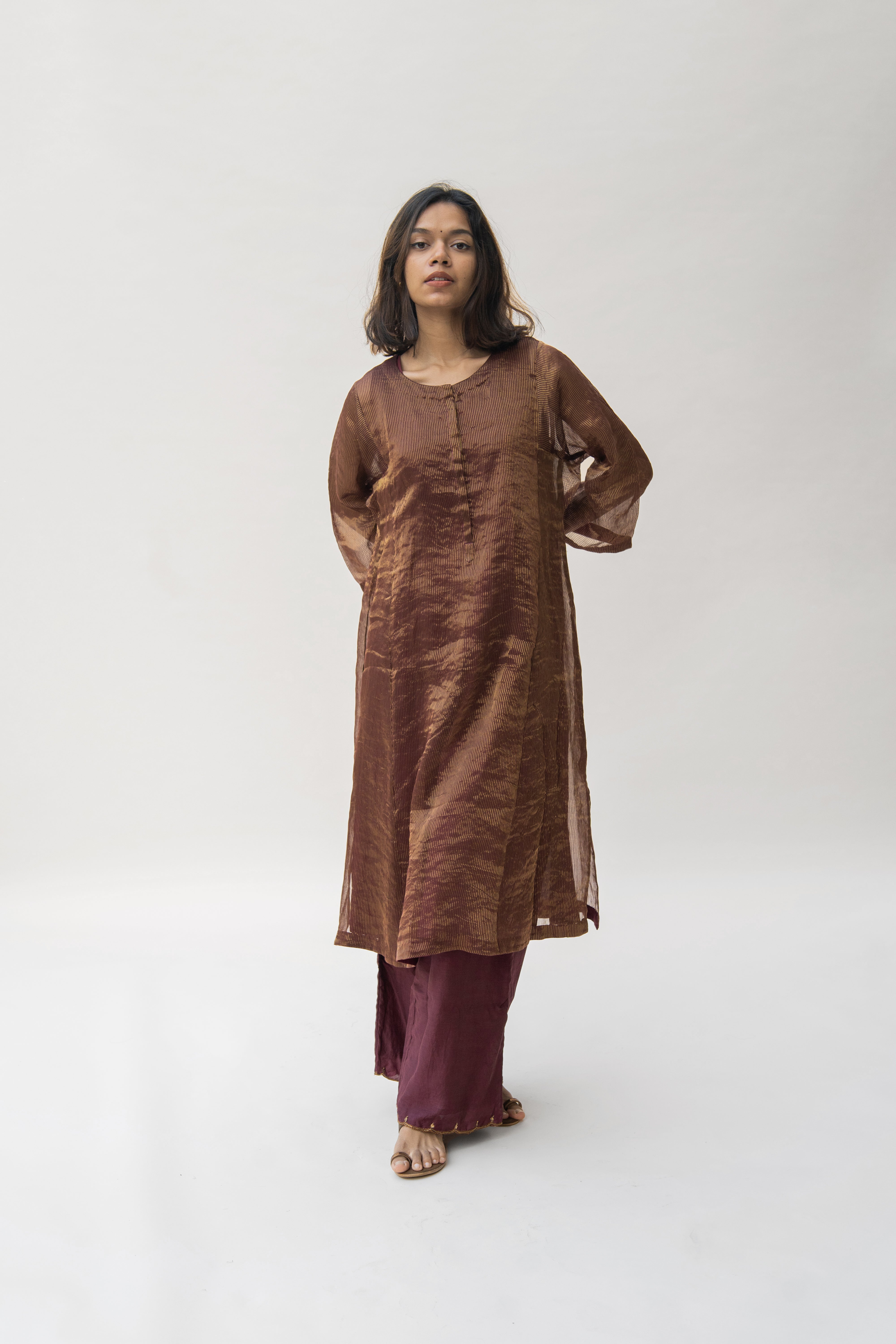 Maroon Hazrat Kurta Set (set of 2)