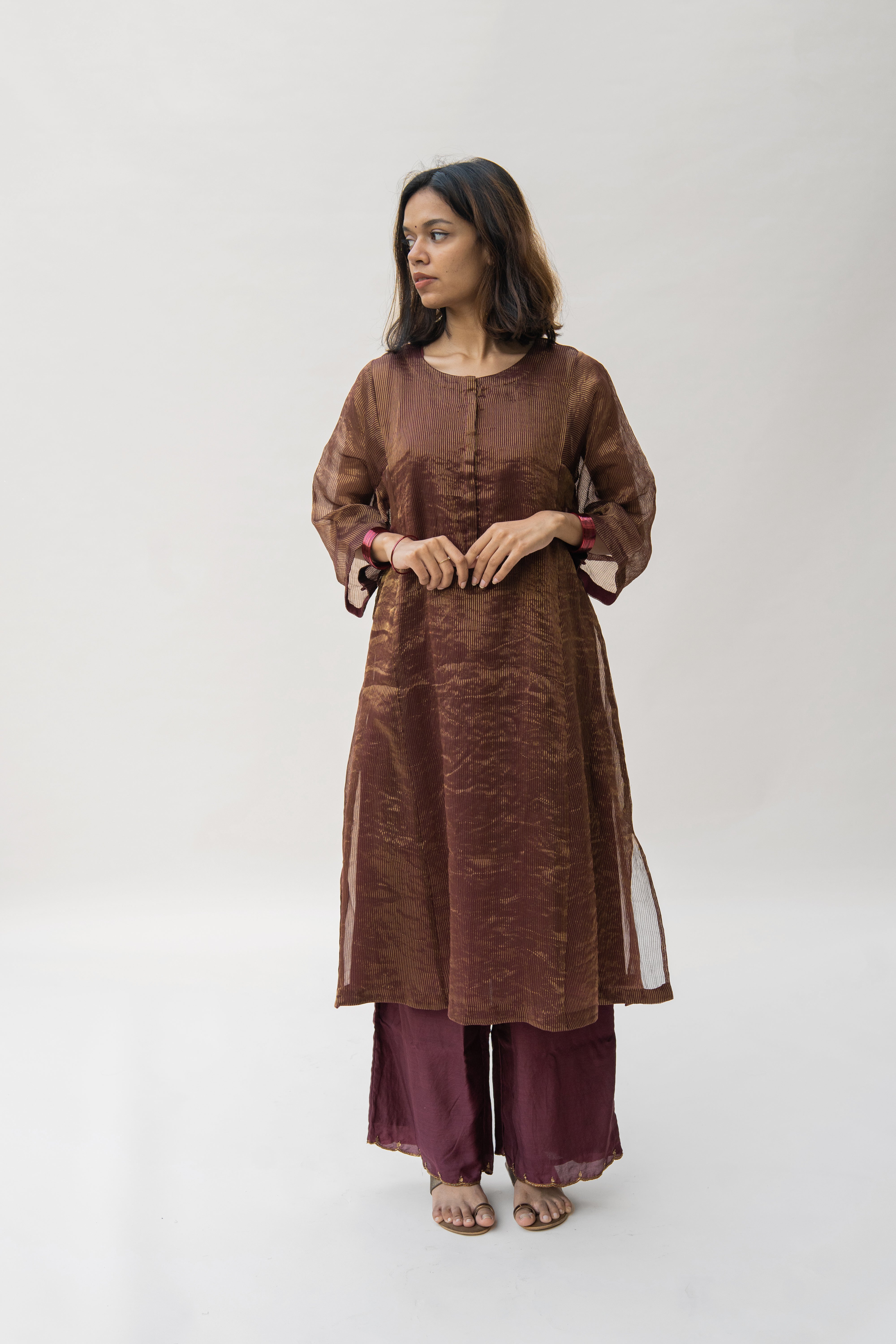 Maroon Hazrat Kurta Set (set of 2)