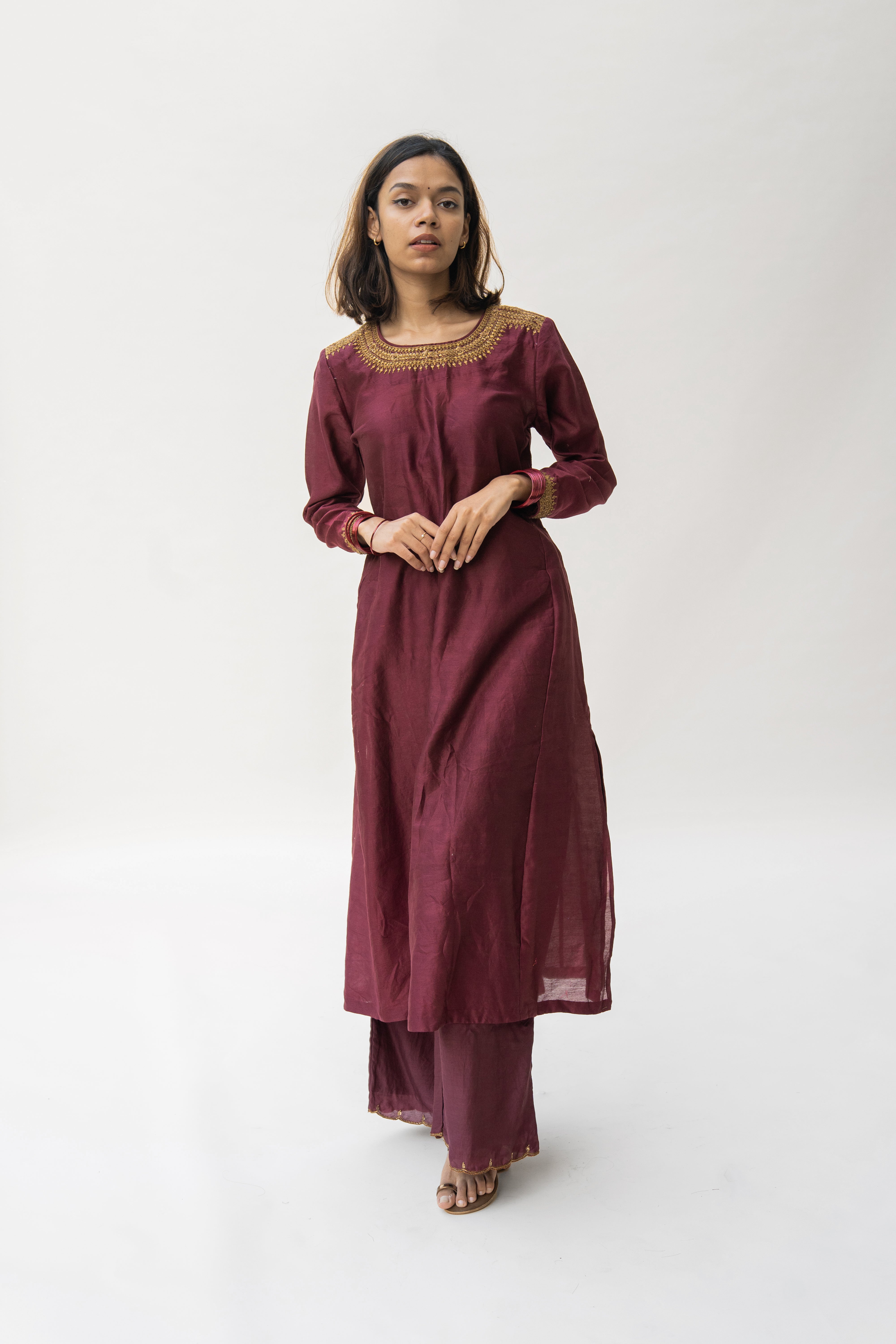 Maroon Zeenat Kurta  (set of 2)