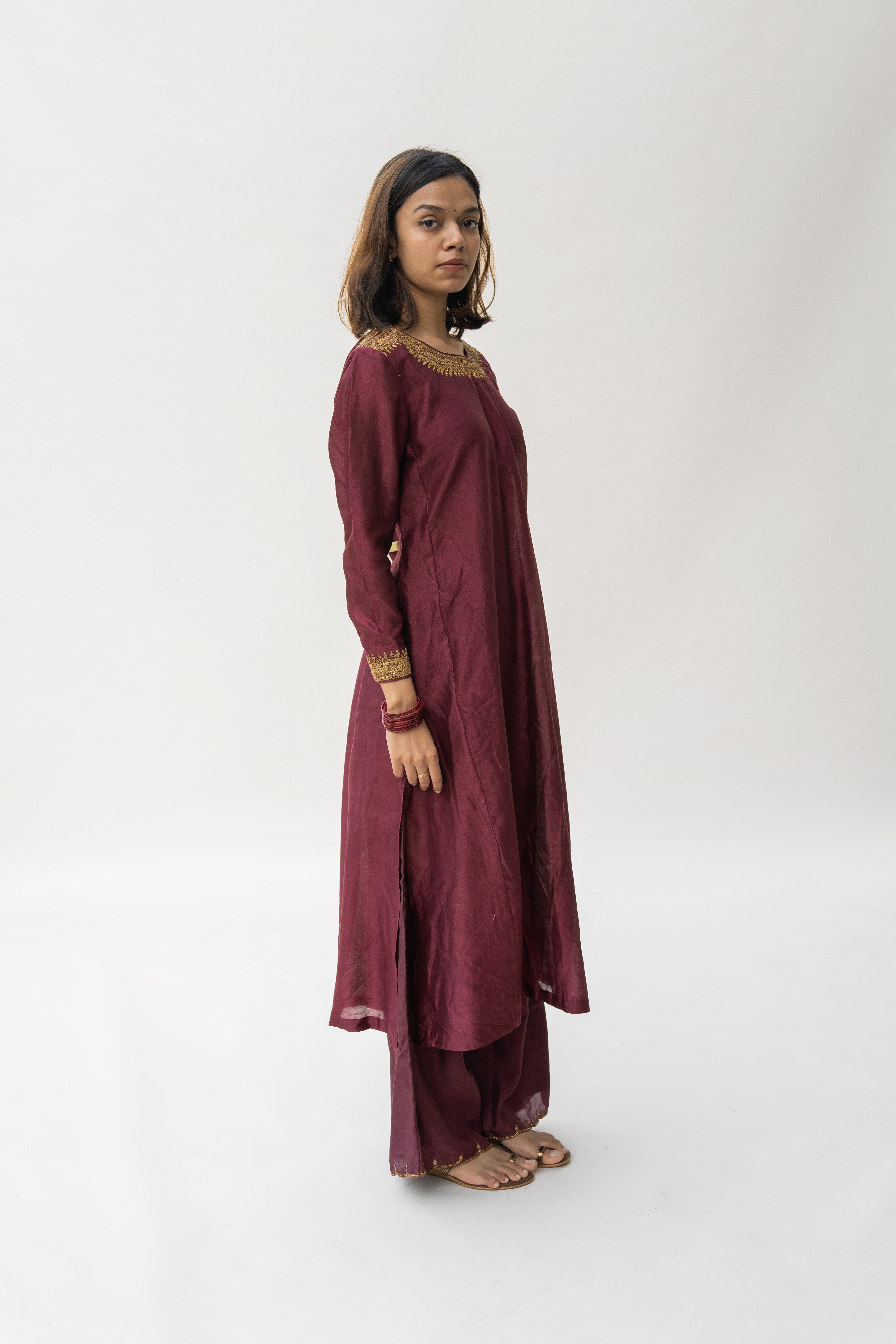 Maroon Zeenat Kurta  (set of 2)