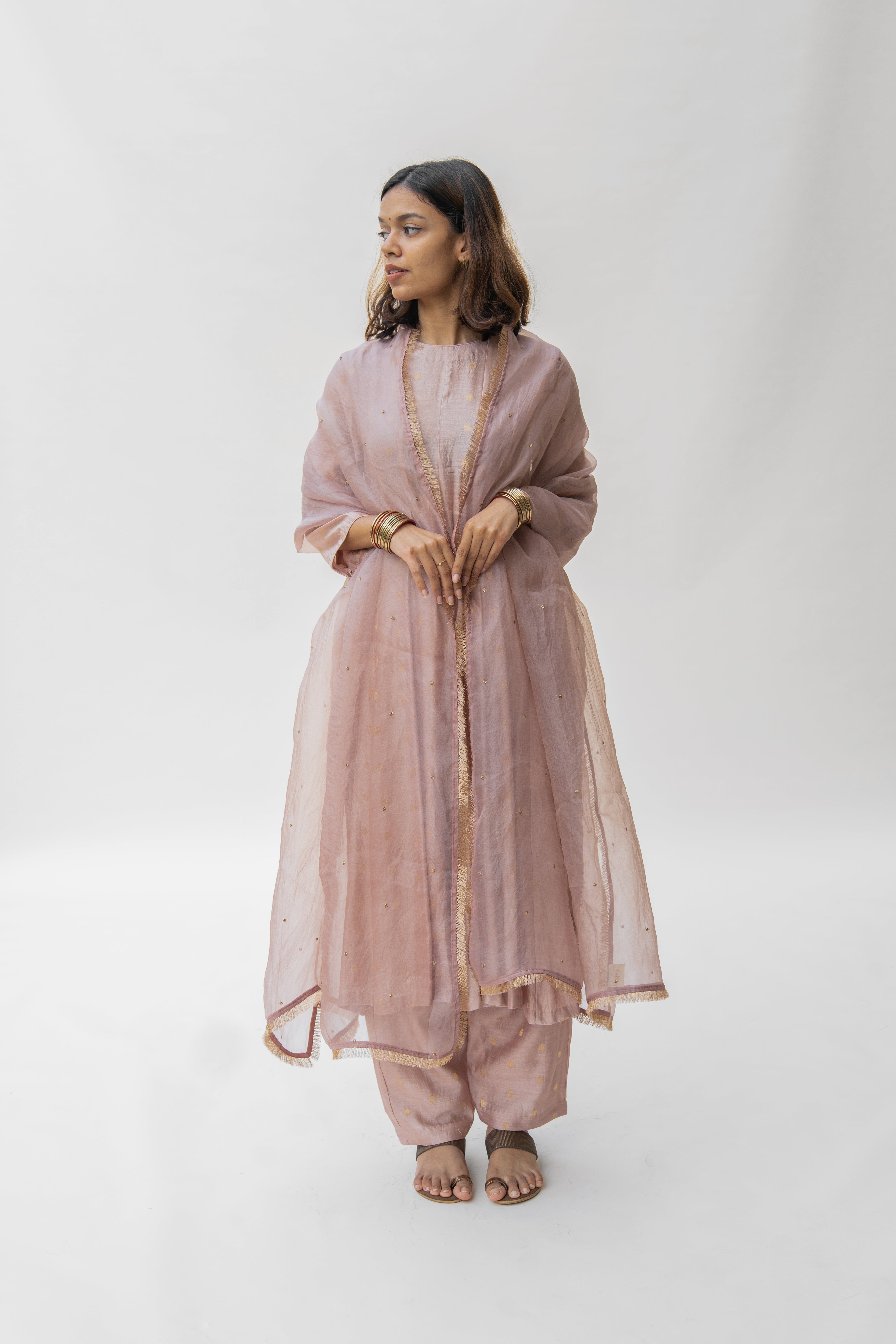 Baby Pink Tara Kurta  (set of 2)