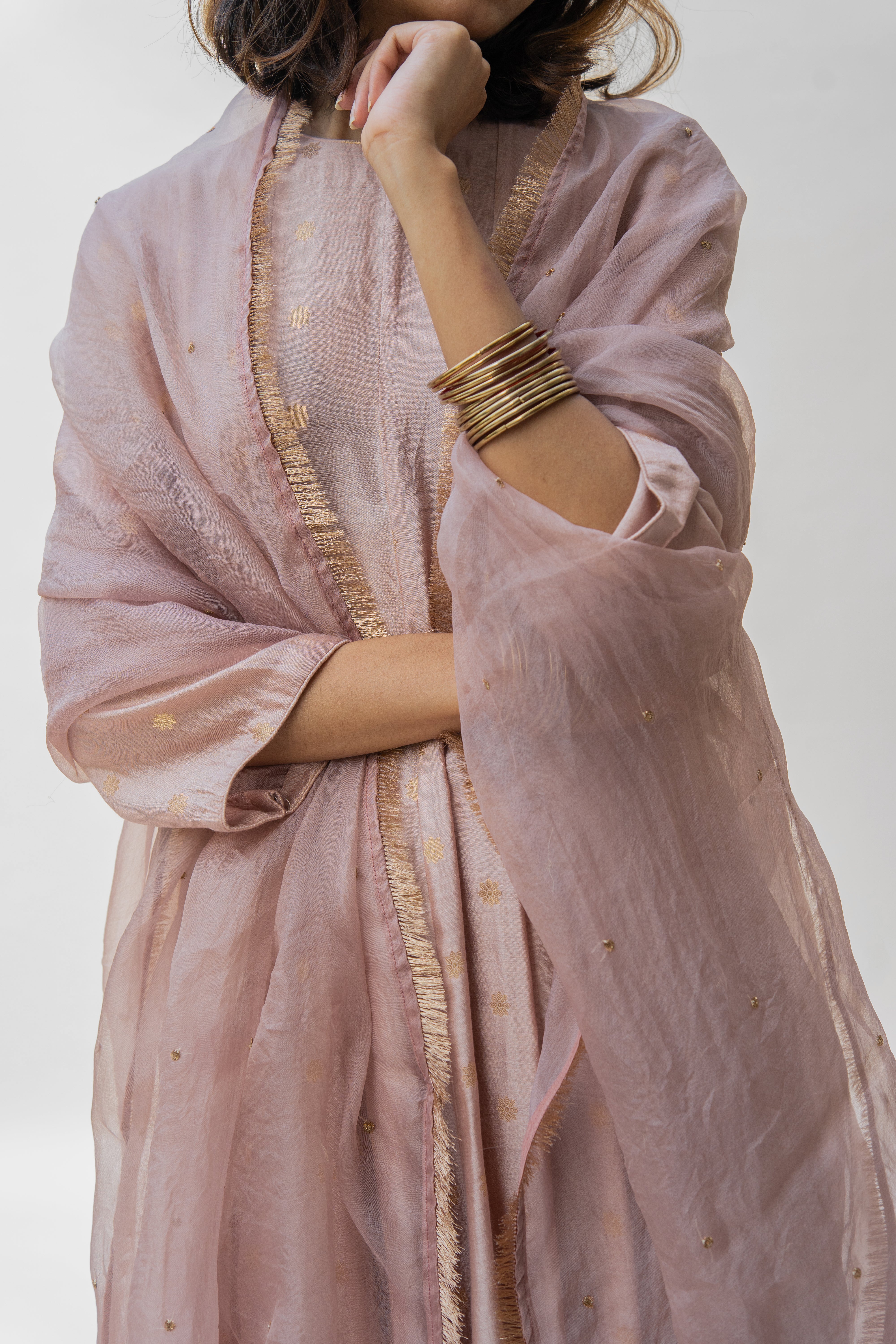 Baby Pink Tara Kurta  (set of 2)