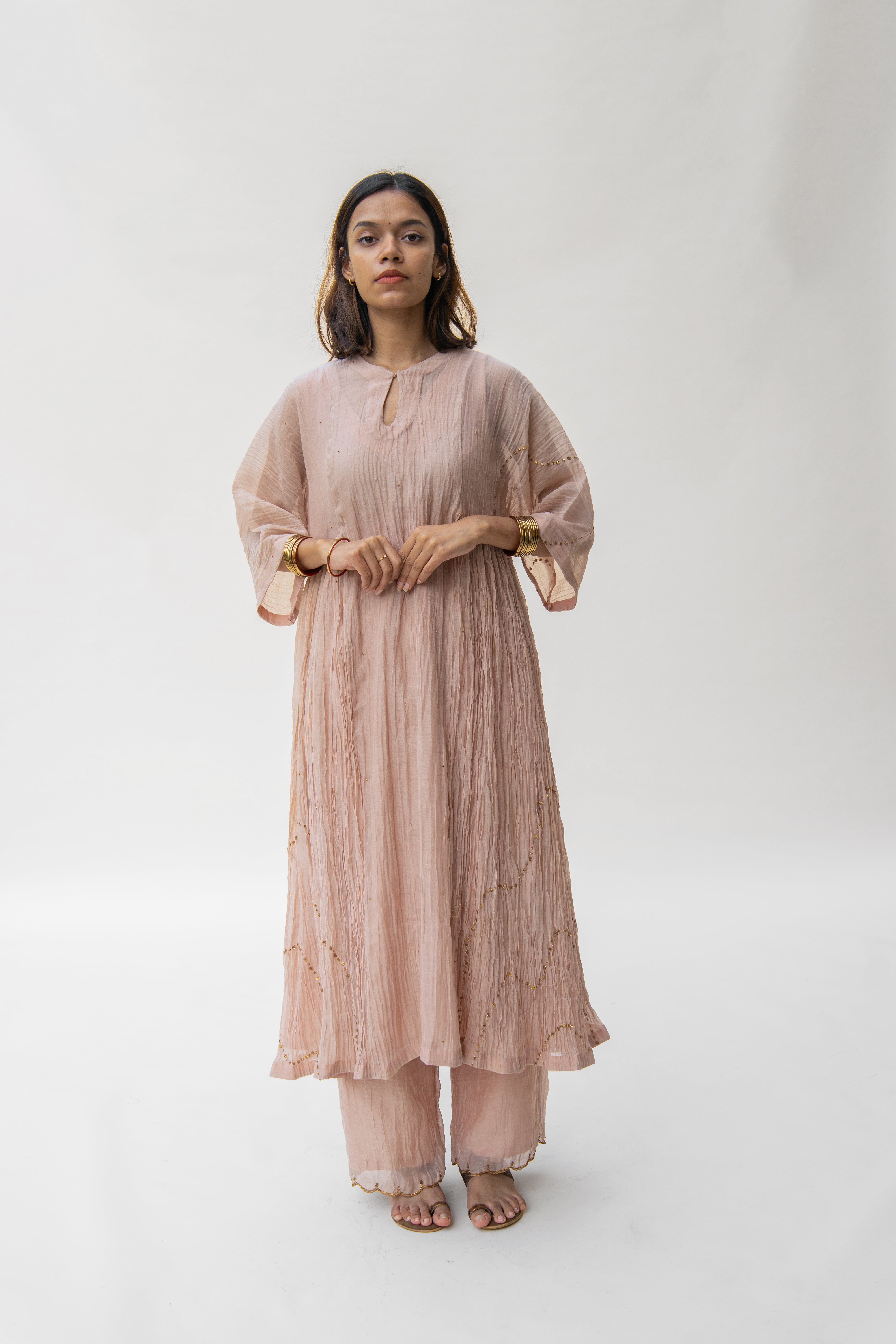 Baby Pink Shabnam Kurta And Izaar (Set of 2)