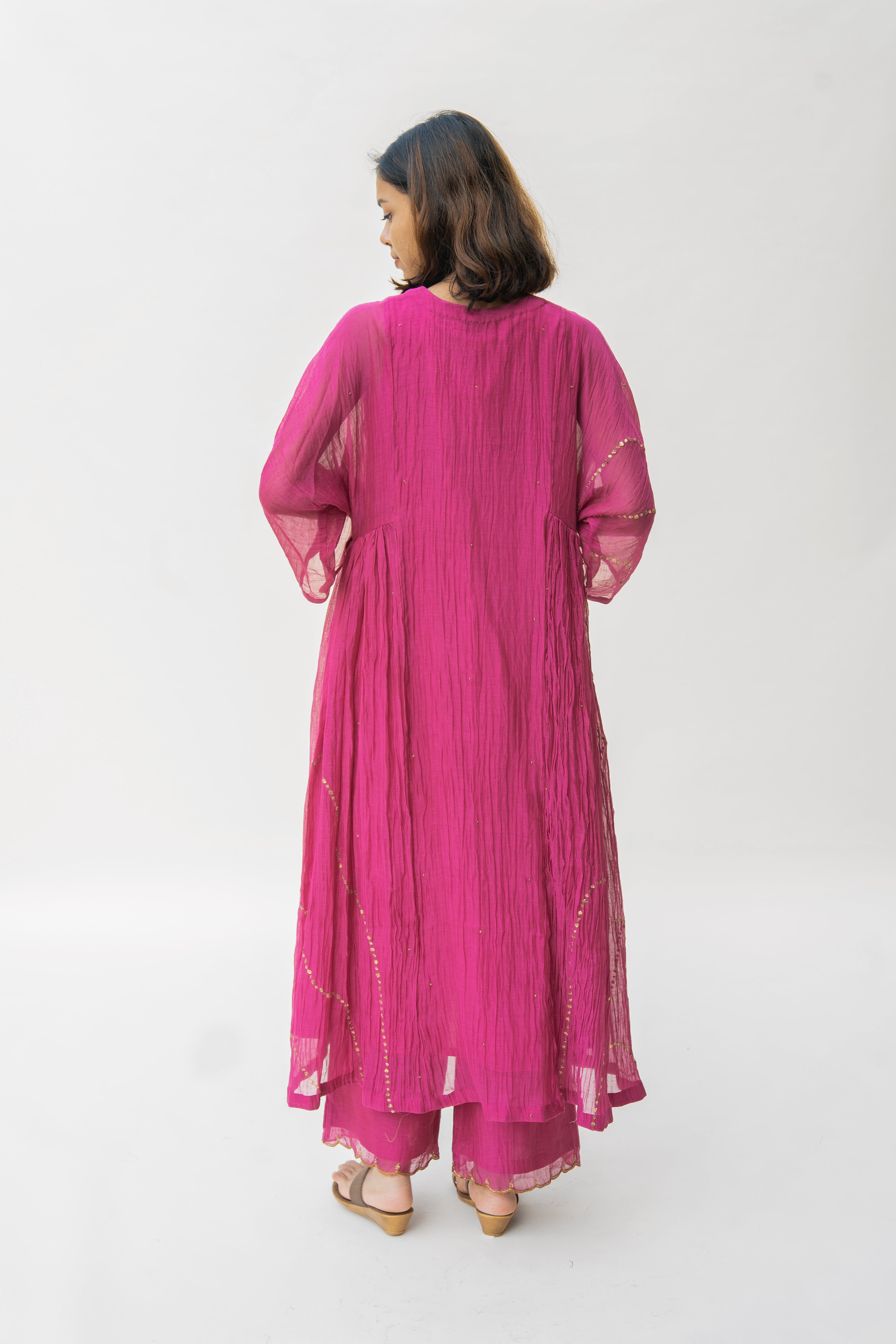 Magenta Shabnam Kurta And Izaar (Set of 2)