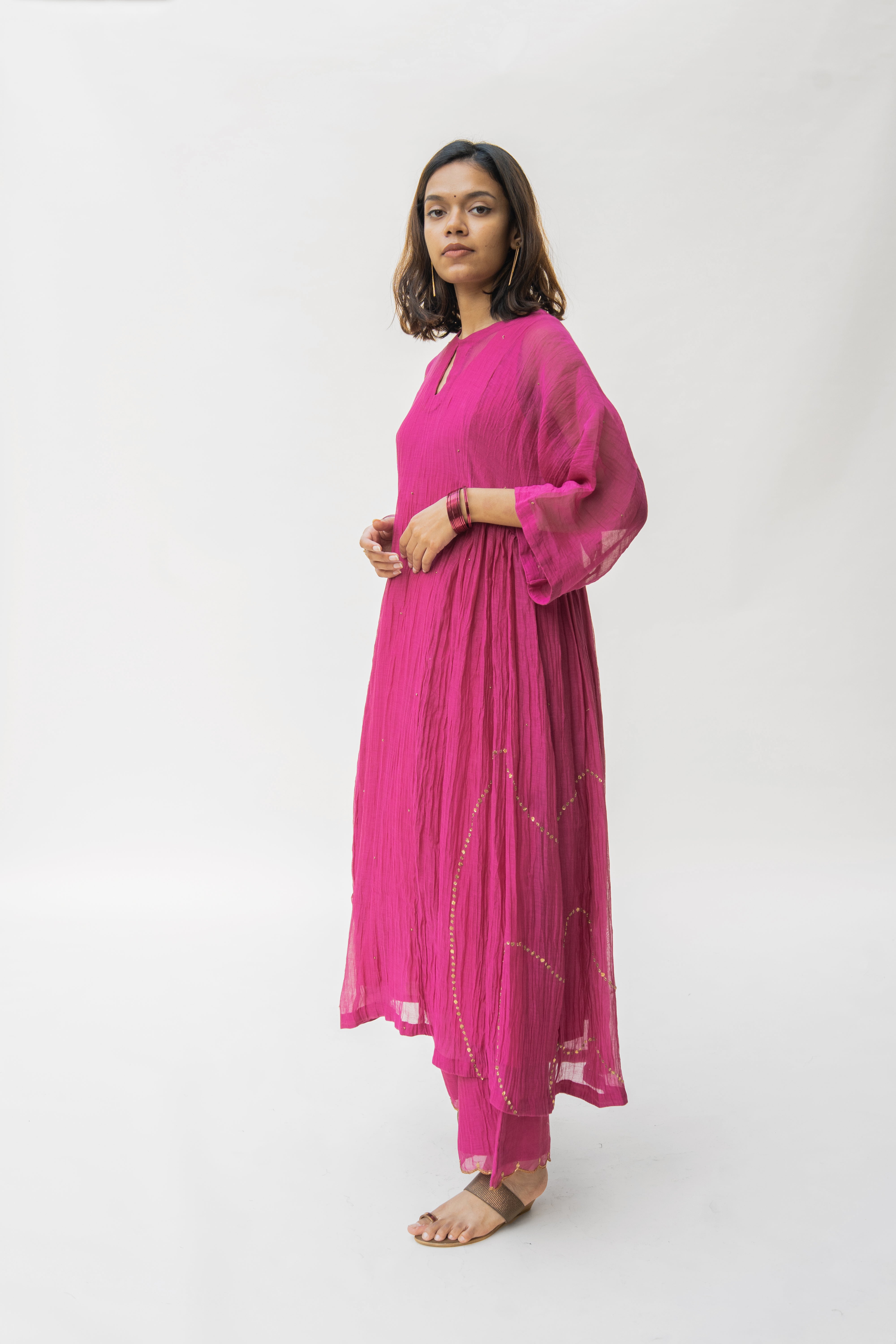 Magenta Shabnam Kurta And Izaar (Set of 2)