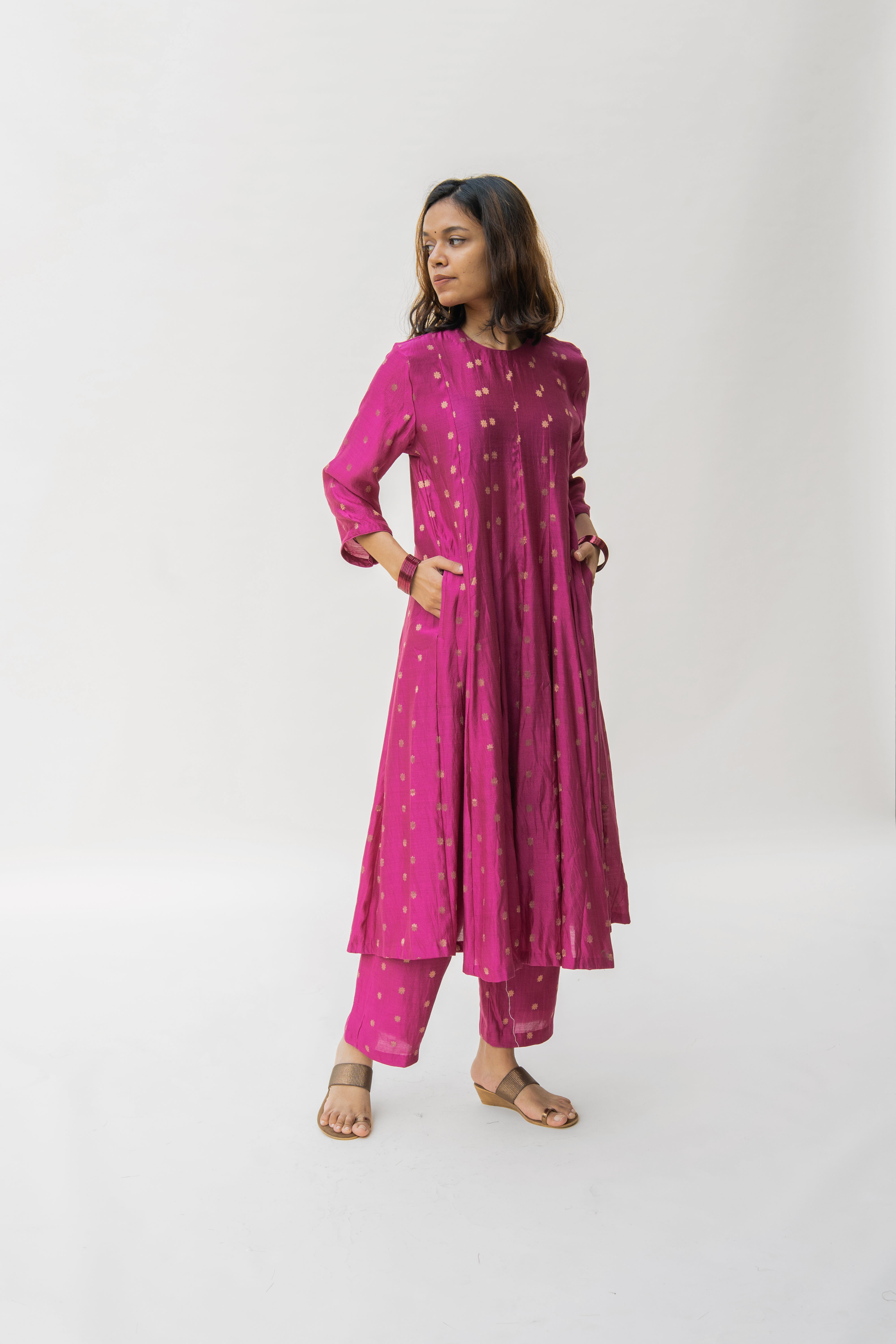 Magenta Tara Kurta  (set of 2)