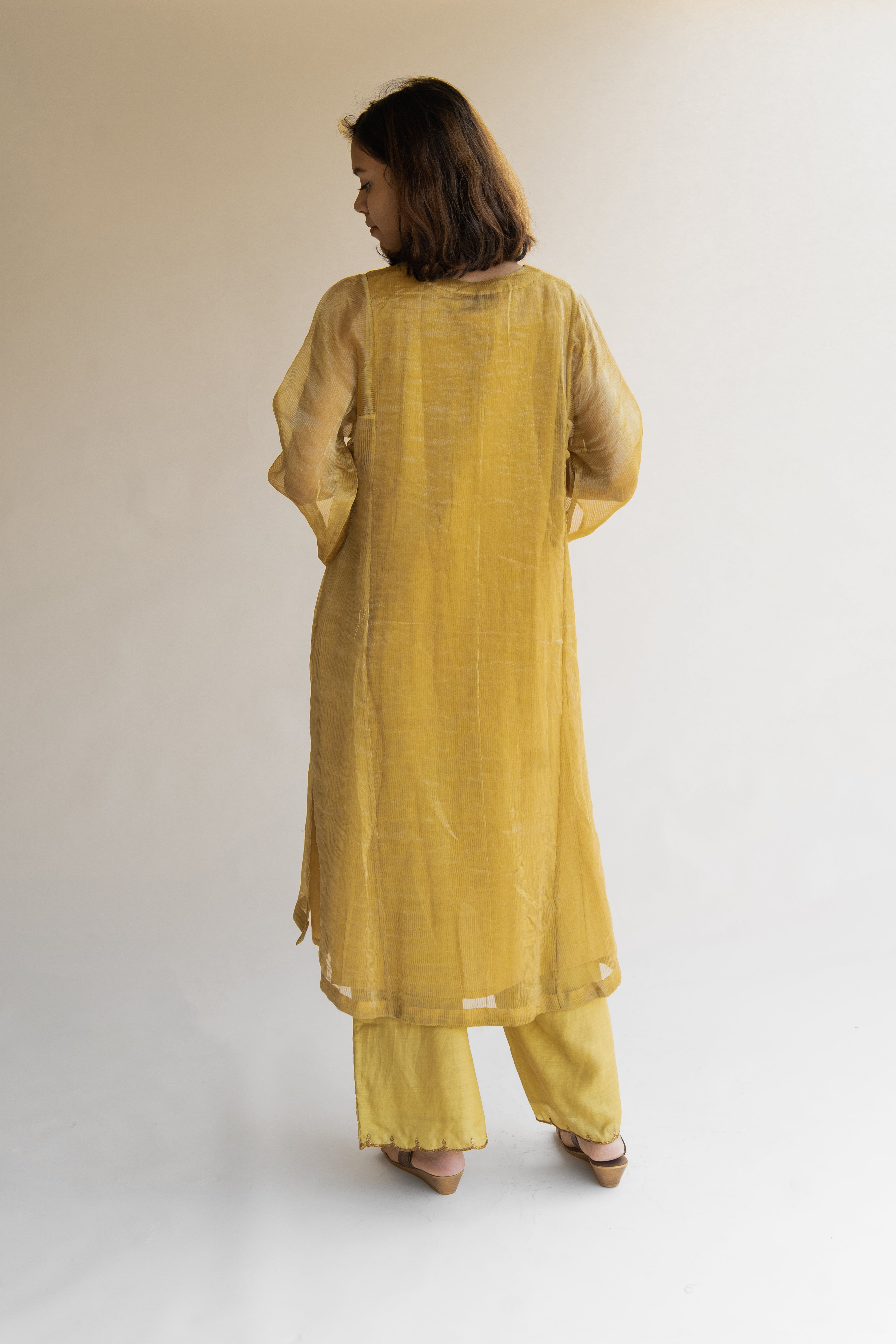 Honey Mustard Hazrat Kurta  (set of 2)