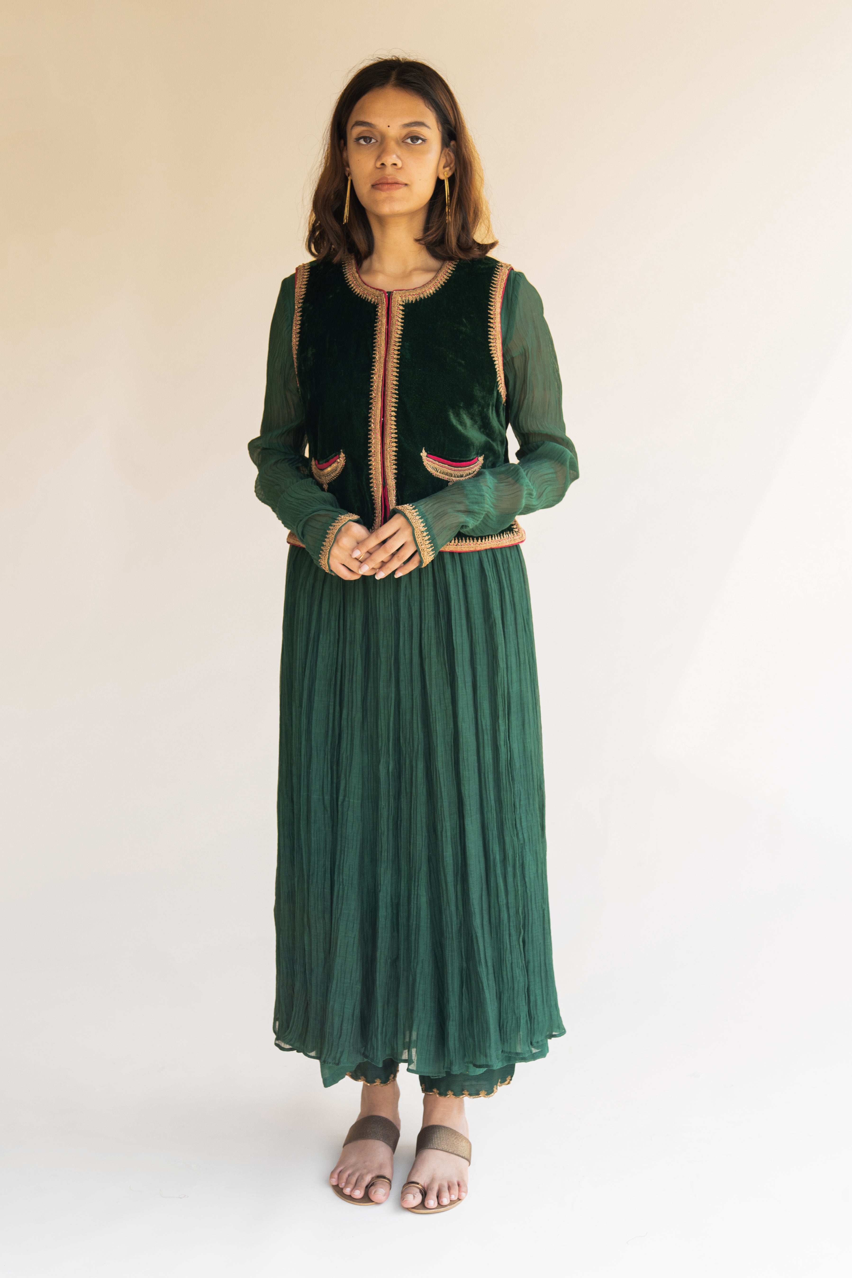 Emerald Masuma Velvet Sadri