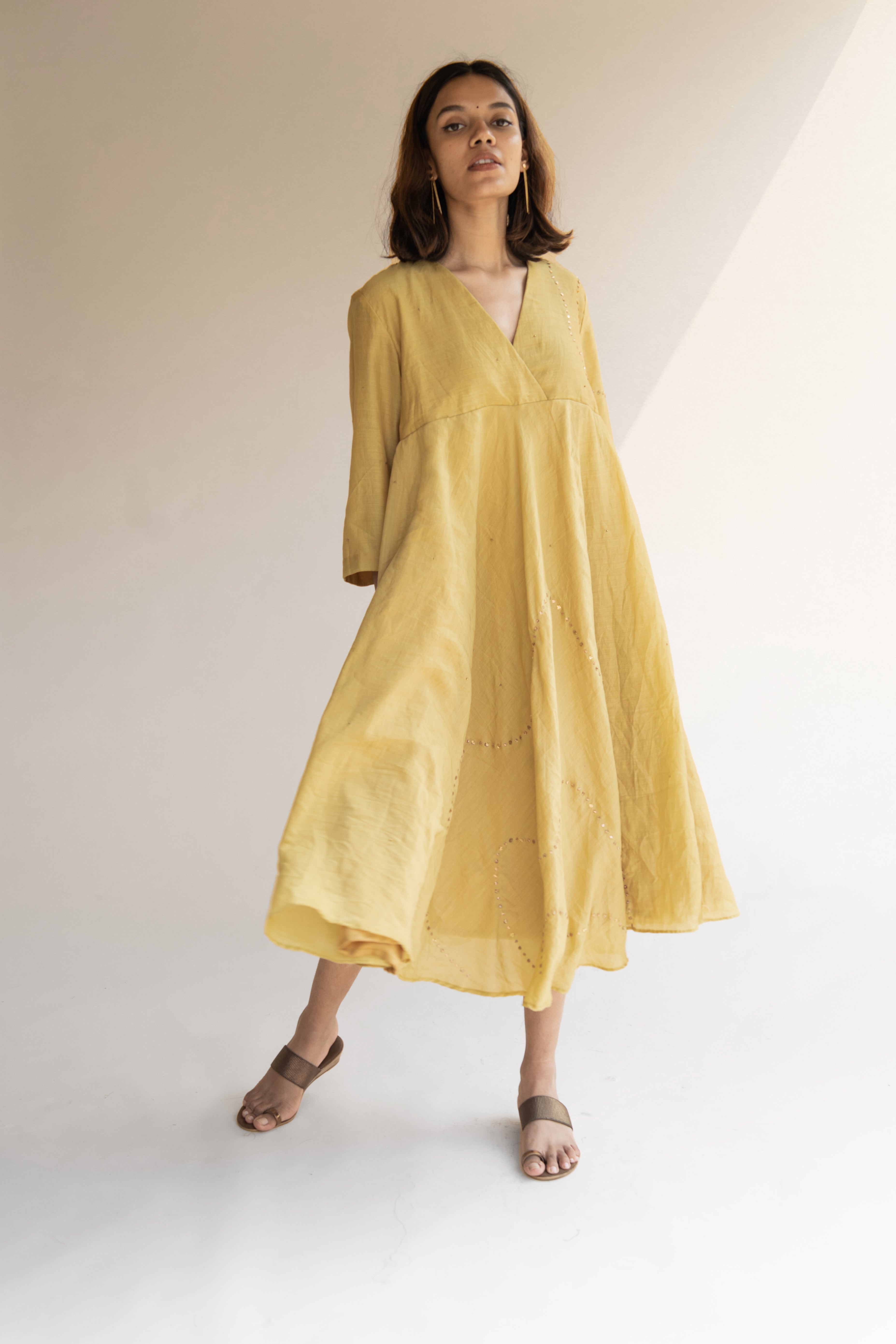 Honey Mustard Maheem Dress