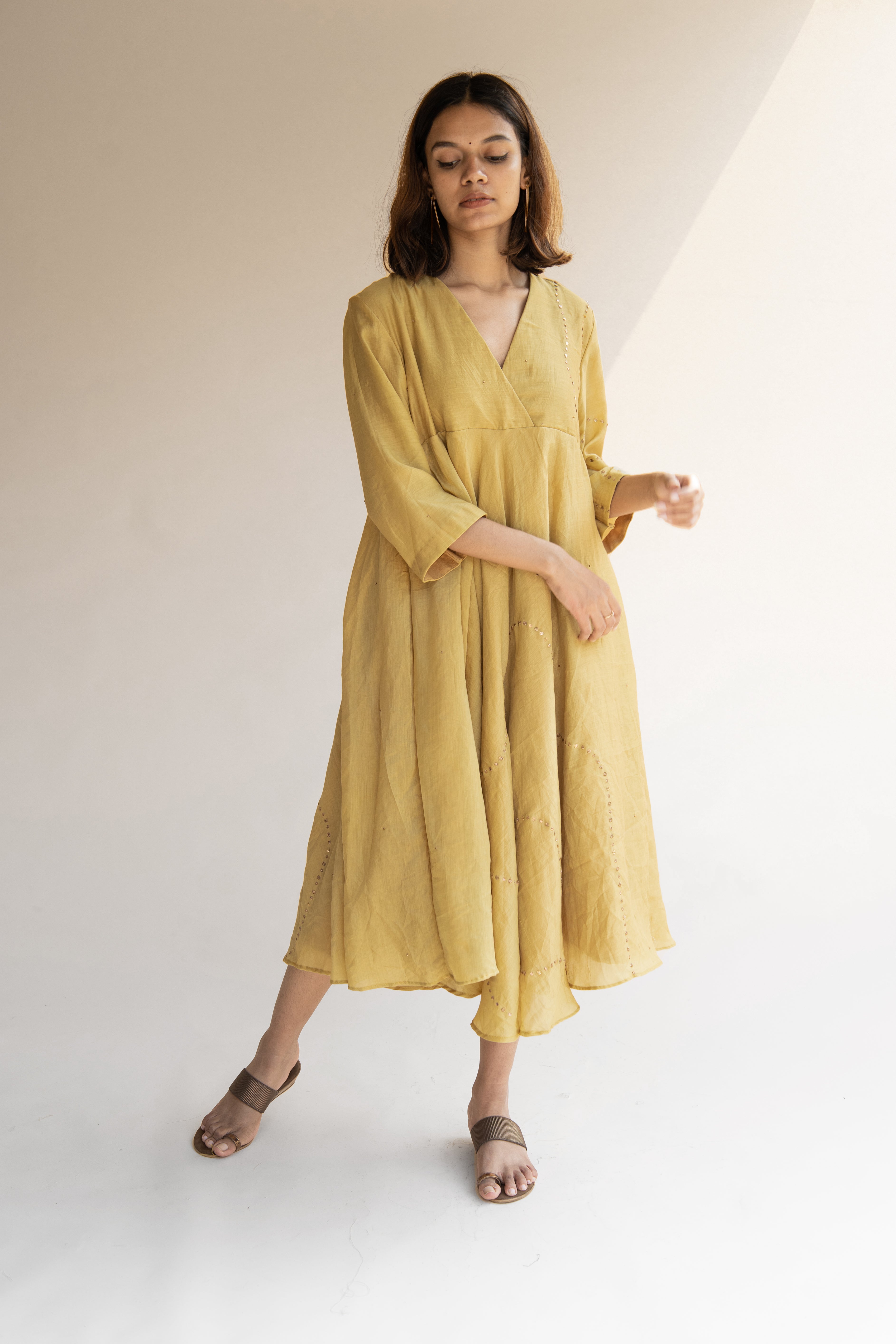 Honey Mustard Maheem Dress