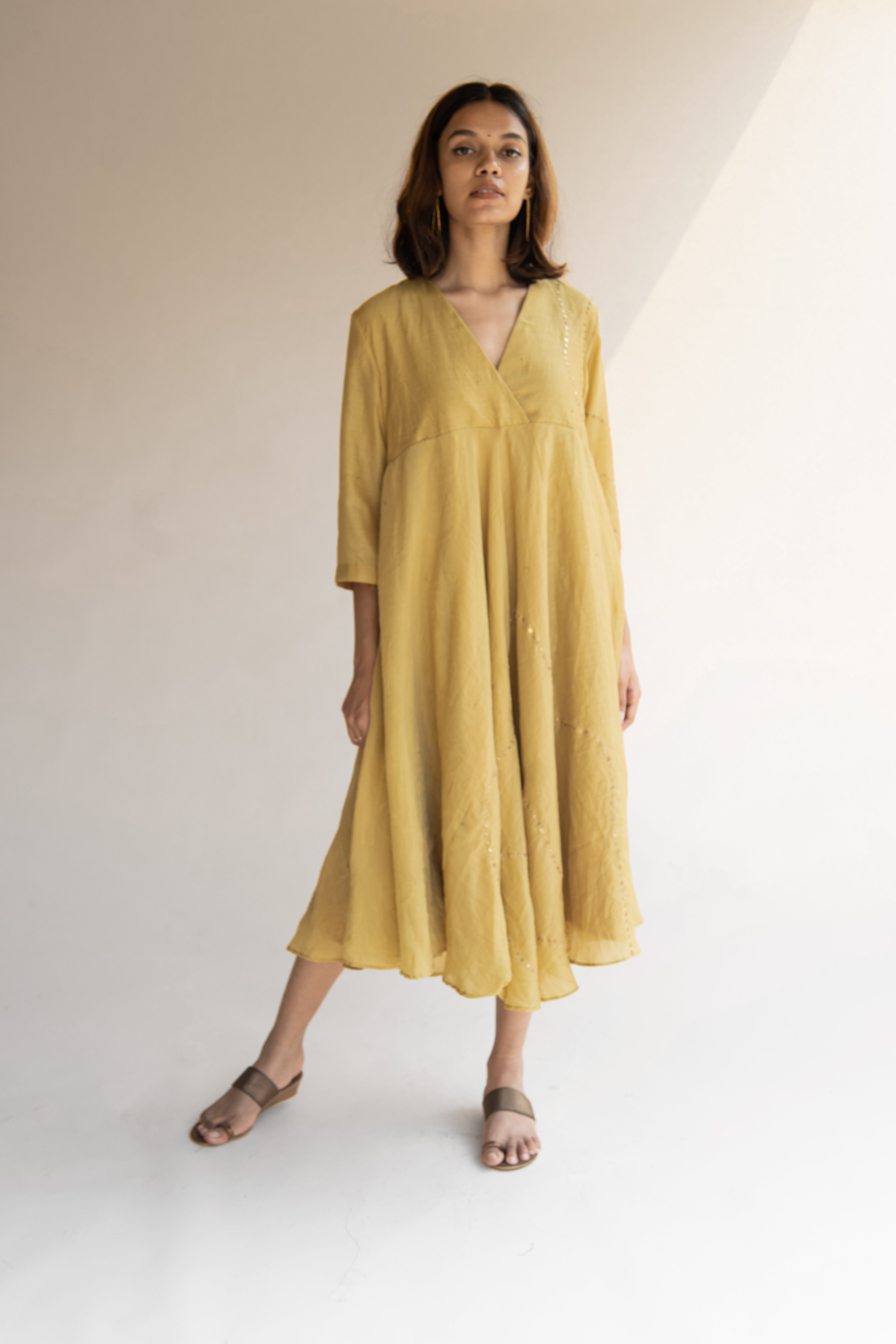 Honey Mustard Maheem Dress