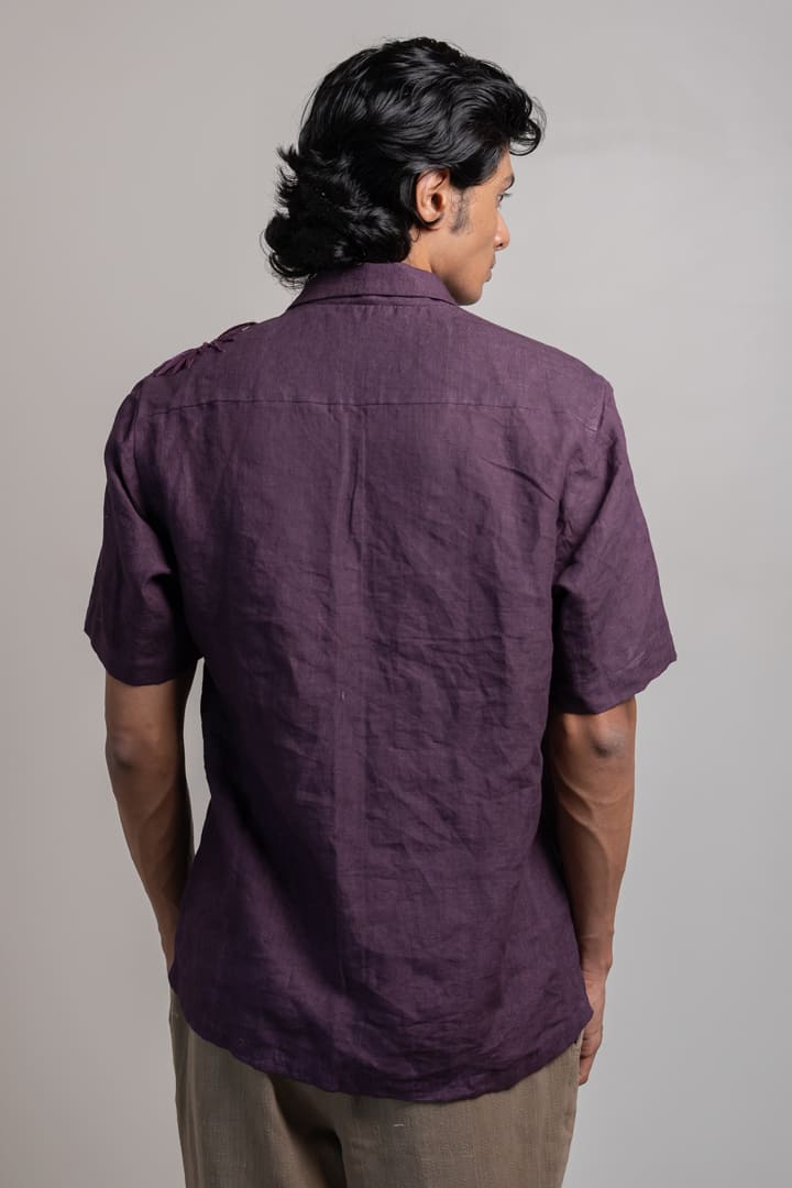 Raag Linen Shirt - Aubergine