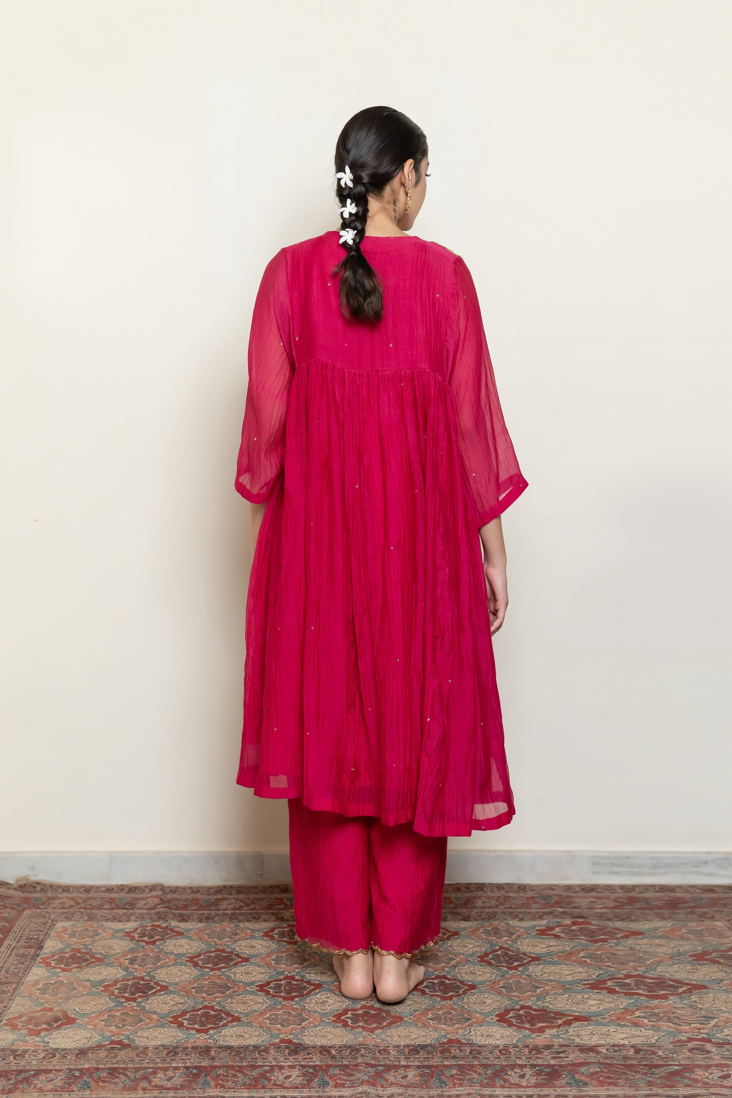 Farah Kurta Set - Rani Pink