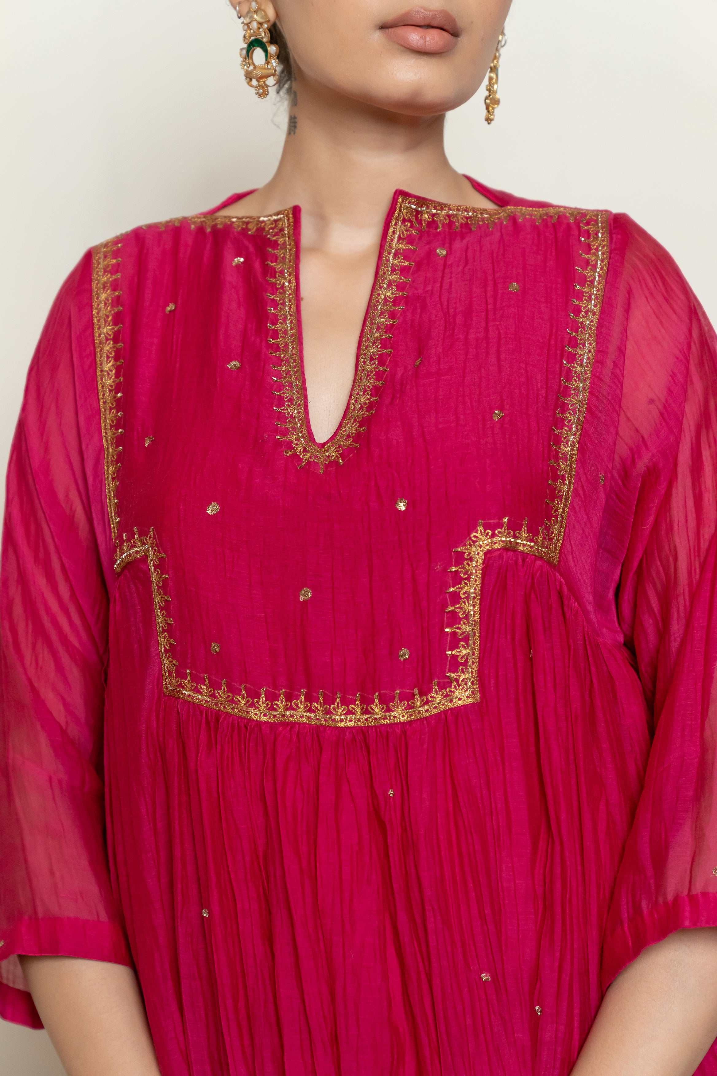 Farah Kurta Set - Rani Pink