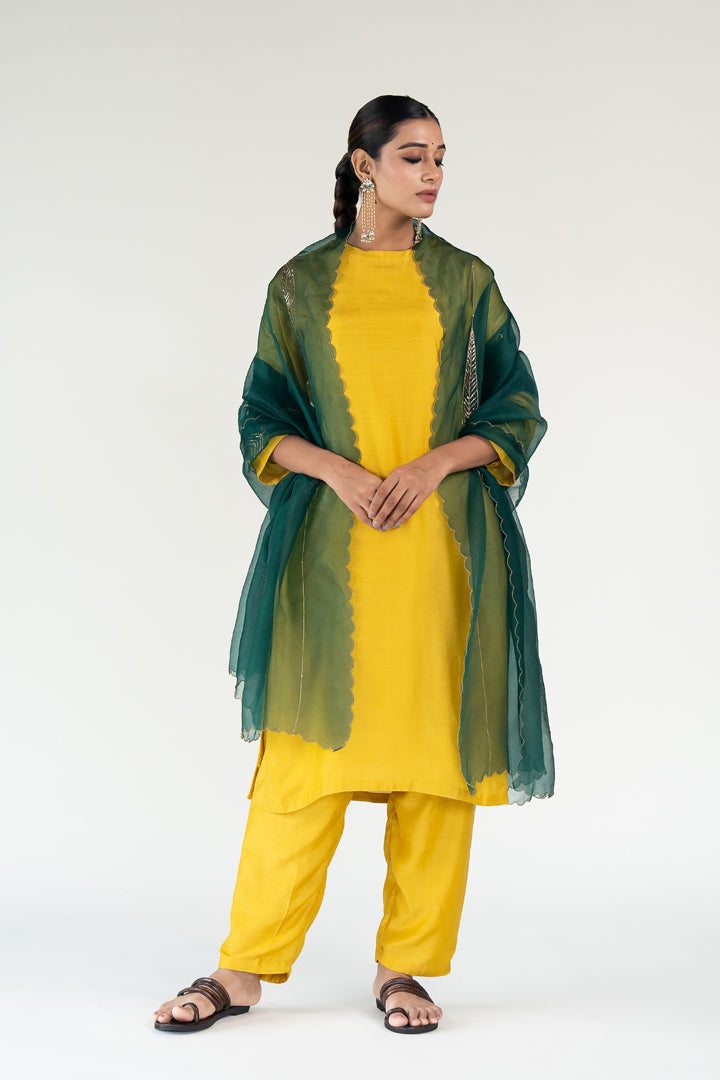 Yellow Gulzar Kurta (set of 3)