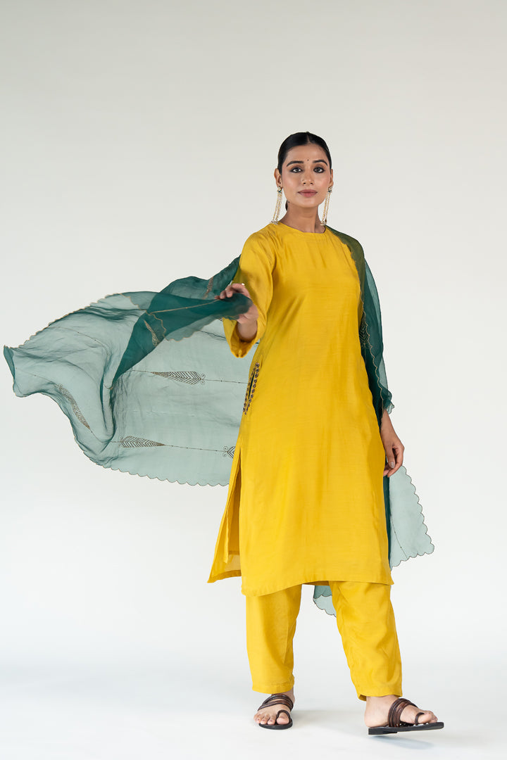 Yellow Gulzar Kurta (set of 3)