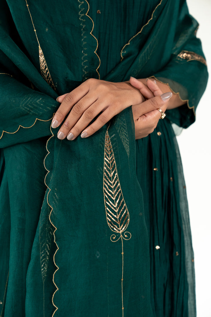 Emerald Green Baadal Kurta (set of 3)