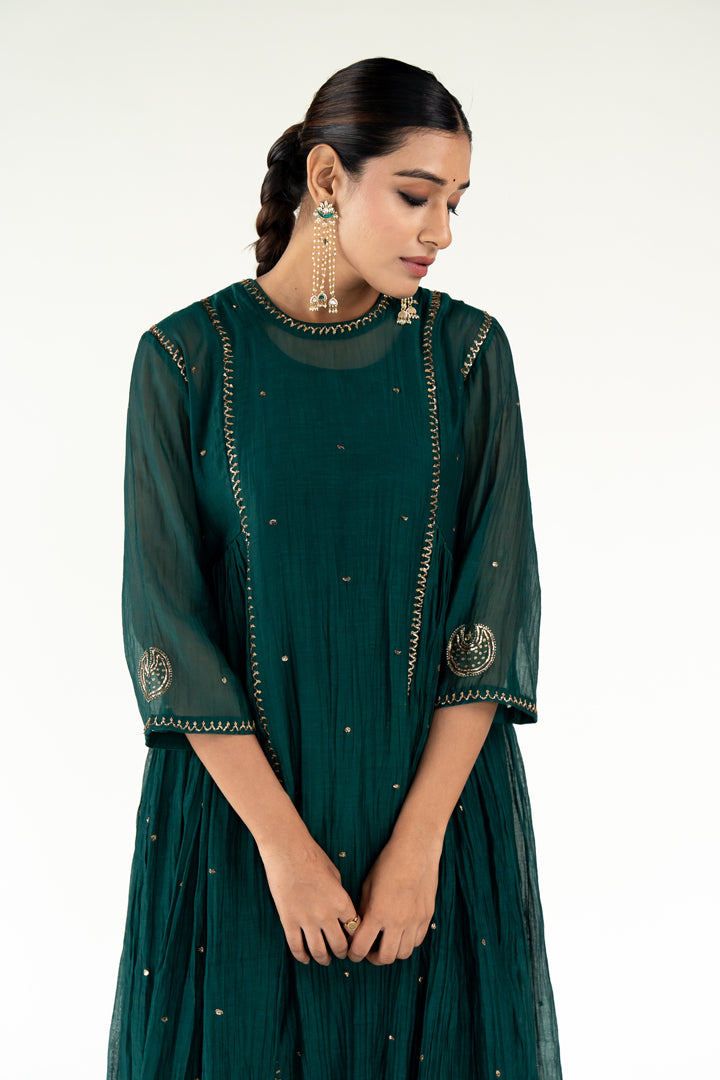 Emerald Green Baadal Kurta (set of 2)