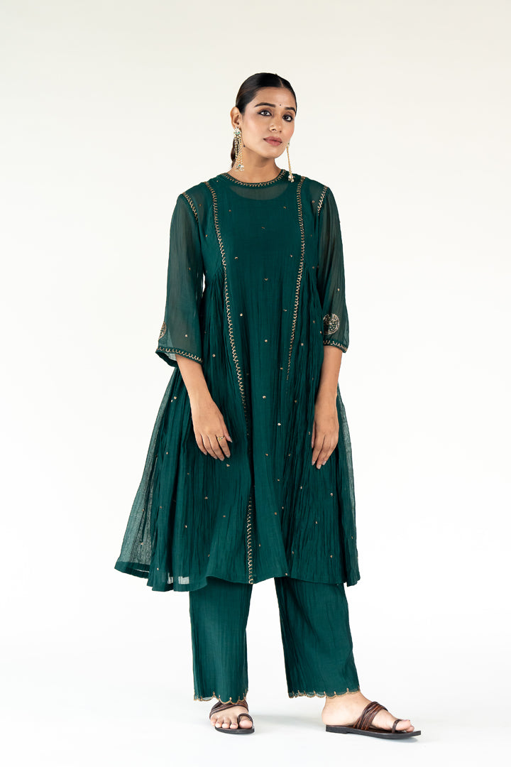 Emerald Green Baadal Kurta (set of 2)