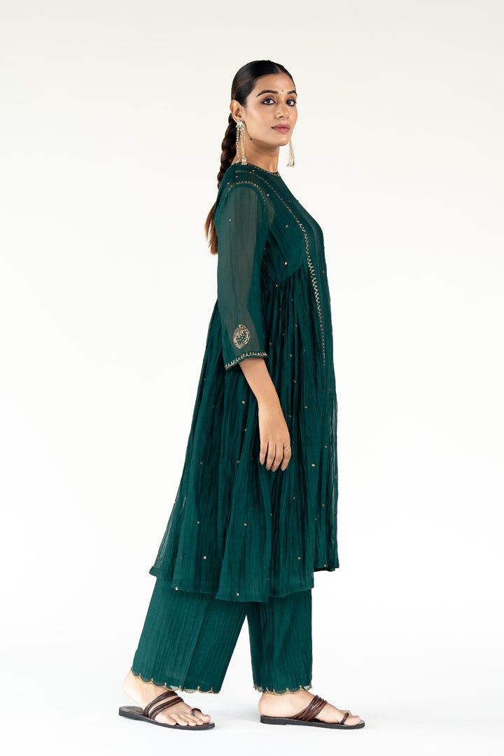 Emerald Green Baadal Kurta (set of 2)