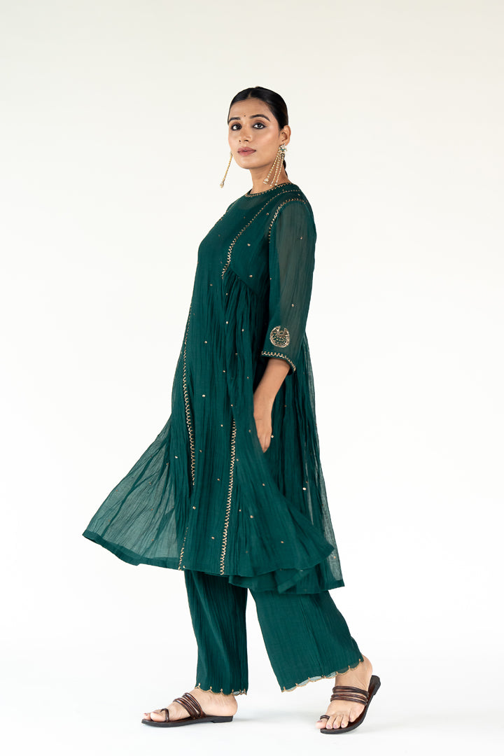 Emerald Green Baadal Kurta (set of 2)