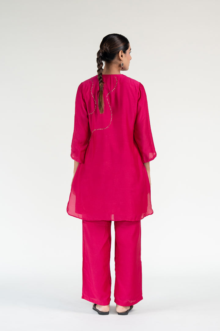 Rani Pink Mehr Kurta (set of 2)