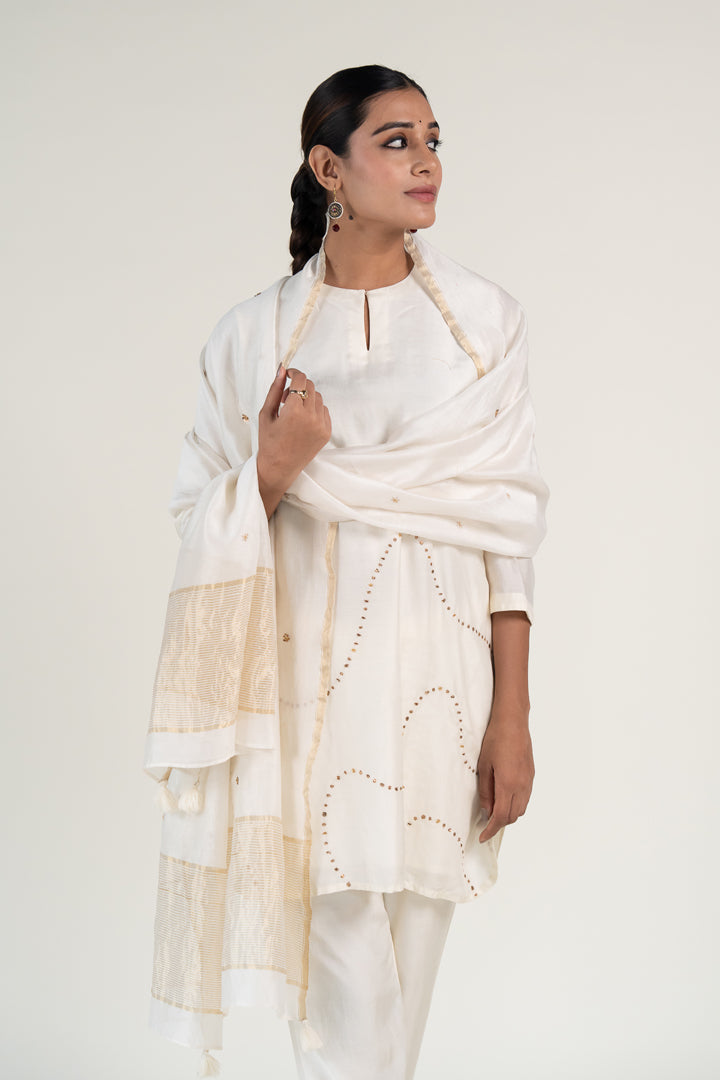 Ivory Mehr Kurta (set of 3)