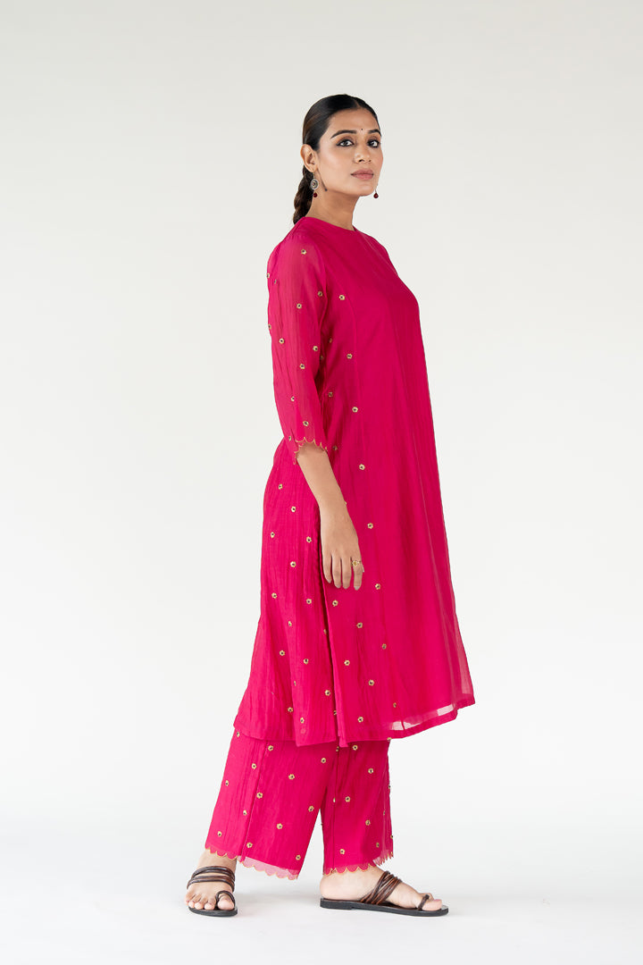 Rani Pink Fiza Kurta (set of 2)