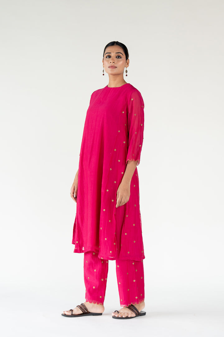 Rani Pink Fiza Kurta (set of 2)