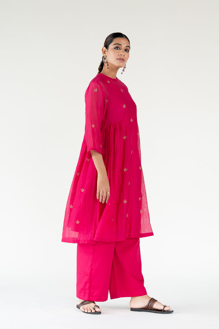 Rani Pink Ekra Kurta (set of 2)