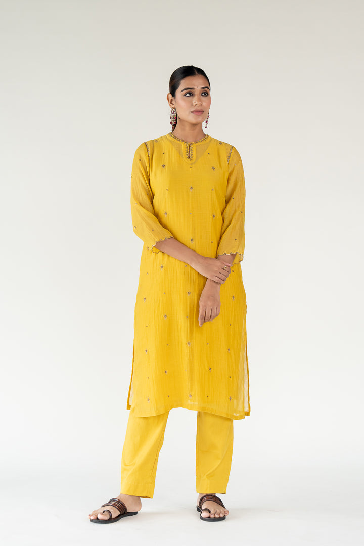 Yellow Chaand Kurta (set of 2)