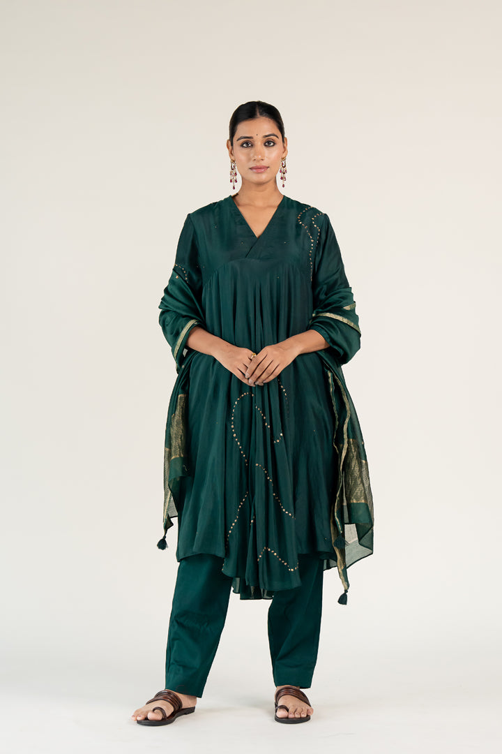 Emerald Green Maheem Kurta (set of 3)