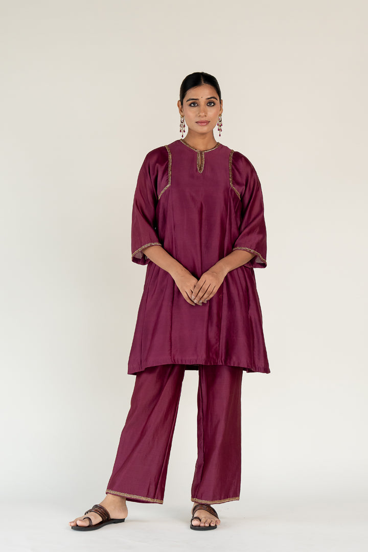 Plum Zainab Kurta (set of 2)