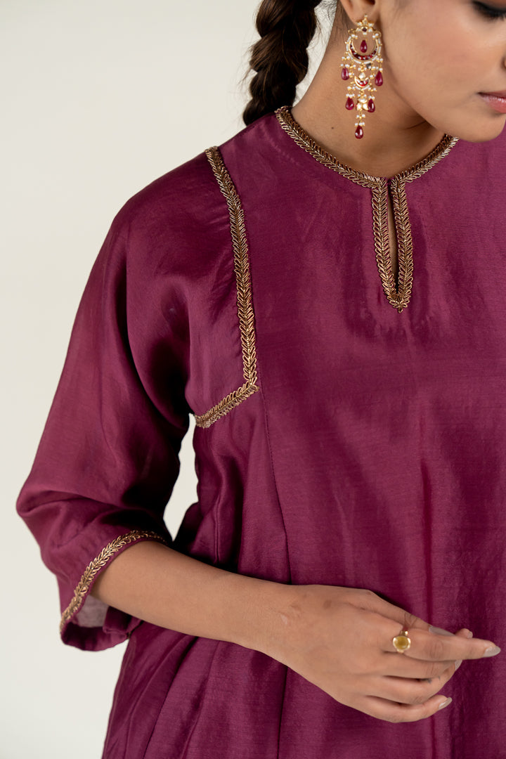 Plum Zainab Kurta (set of 2)