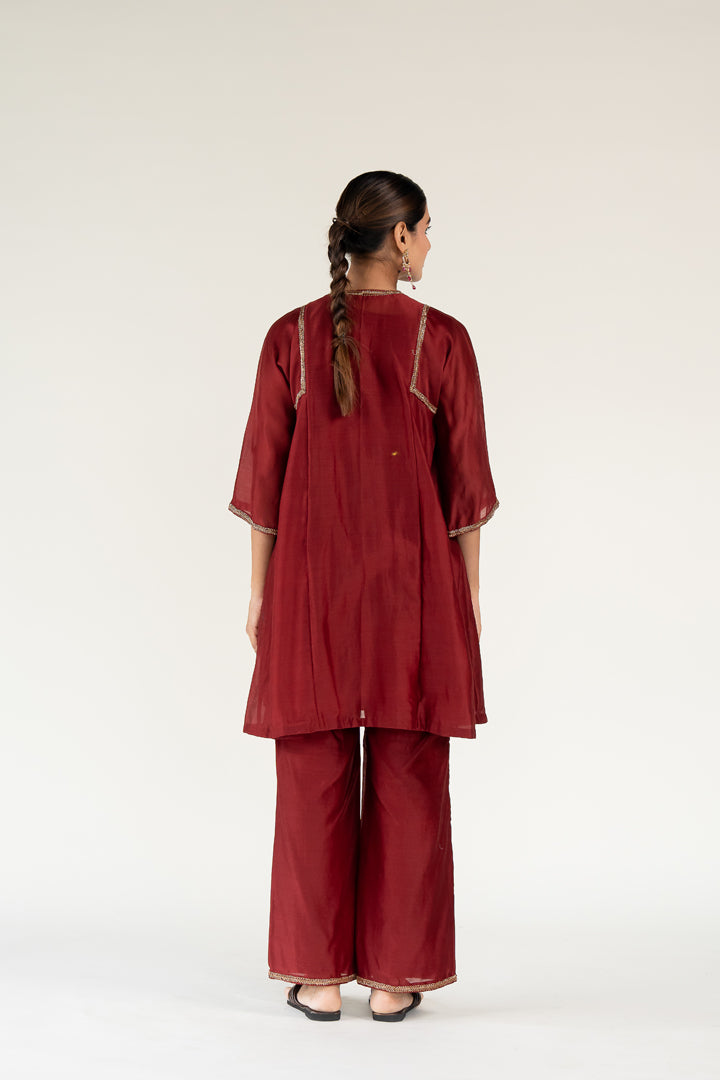 Maroon Zainab Kurta (set of 2)