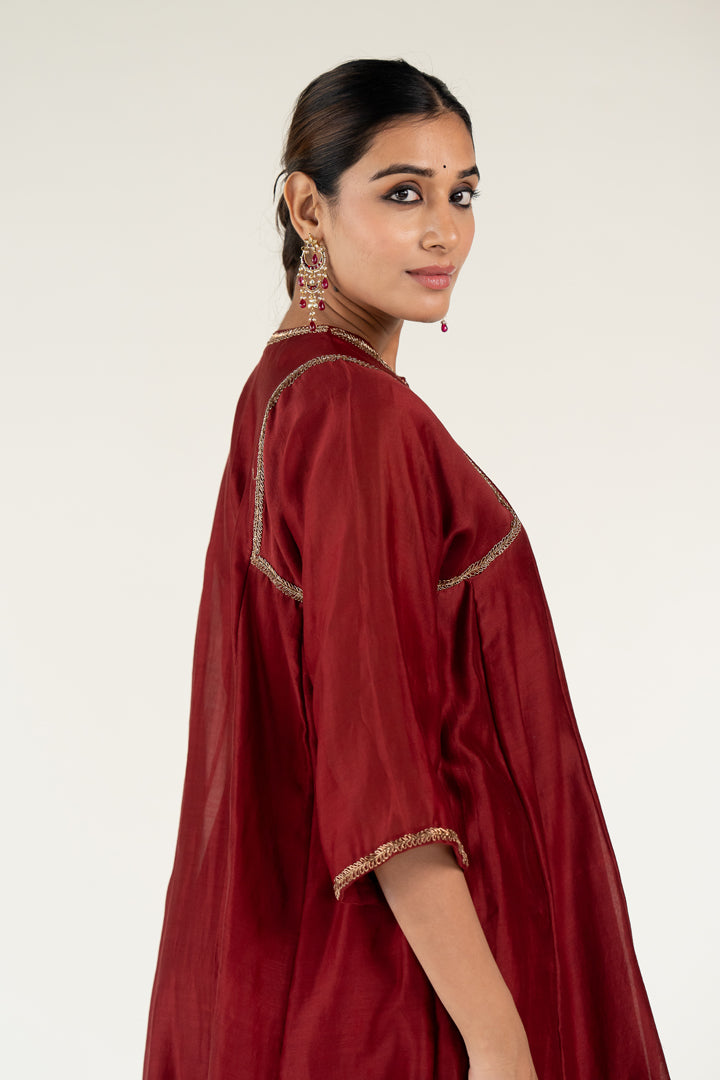 Maroon Zainab Kurta (set of 2)