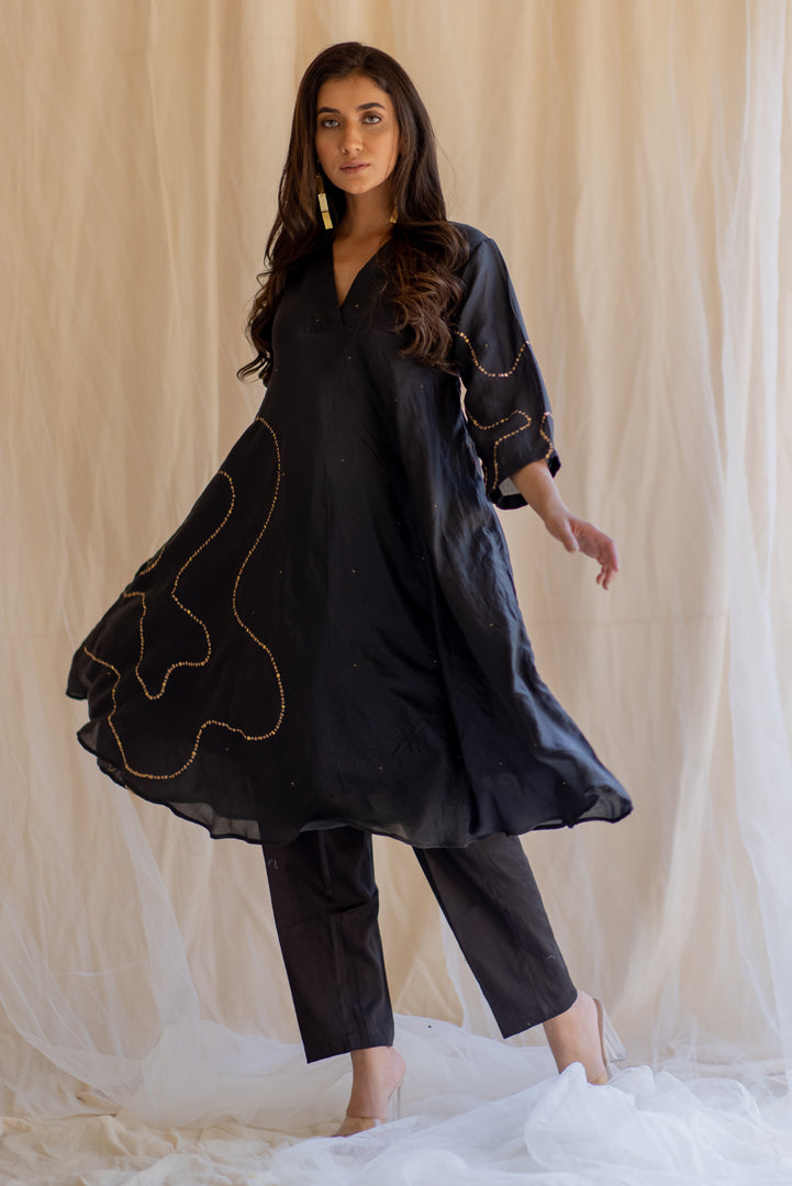 Black Maheem Kurta (set of 2)