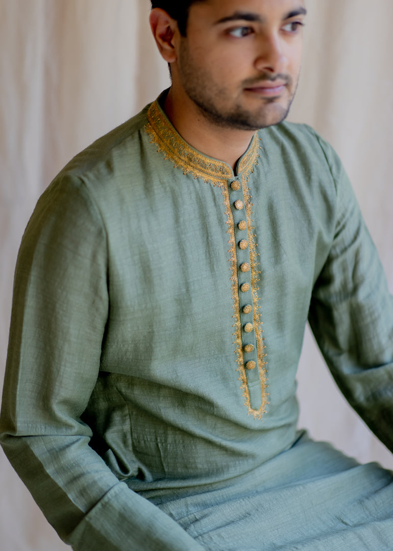 Olive Nawab Kurta