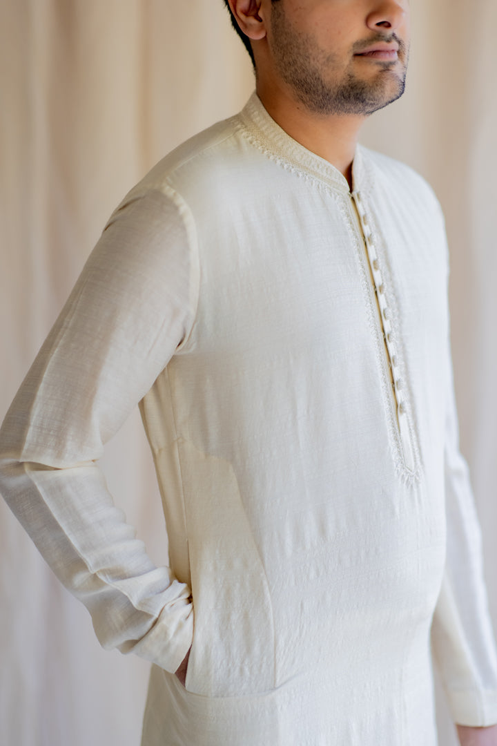 Ivory White Nawab Kurta